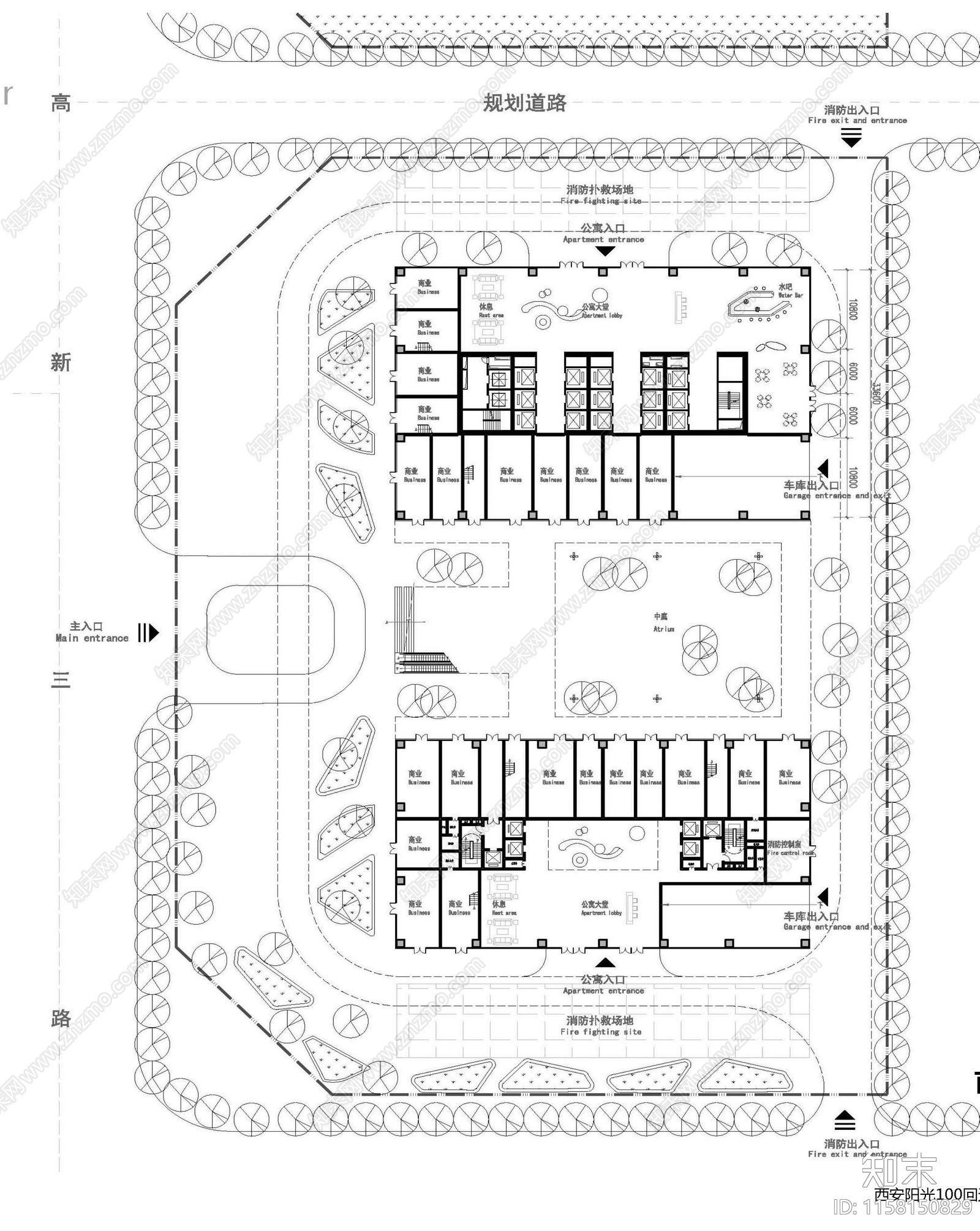 现代风格超高层办公楼cad施工图下载【ID:1158150829】