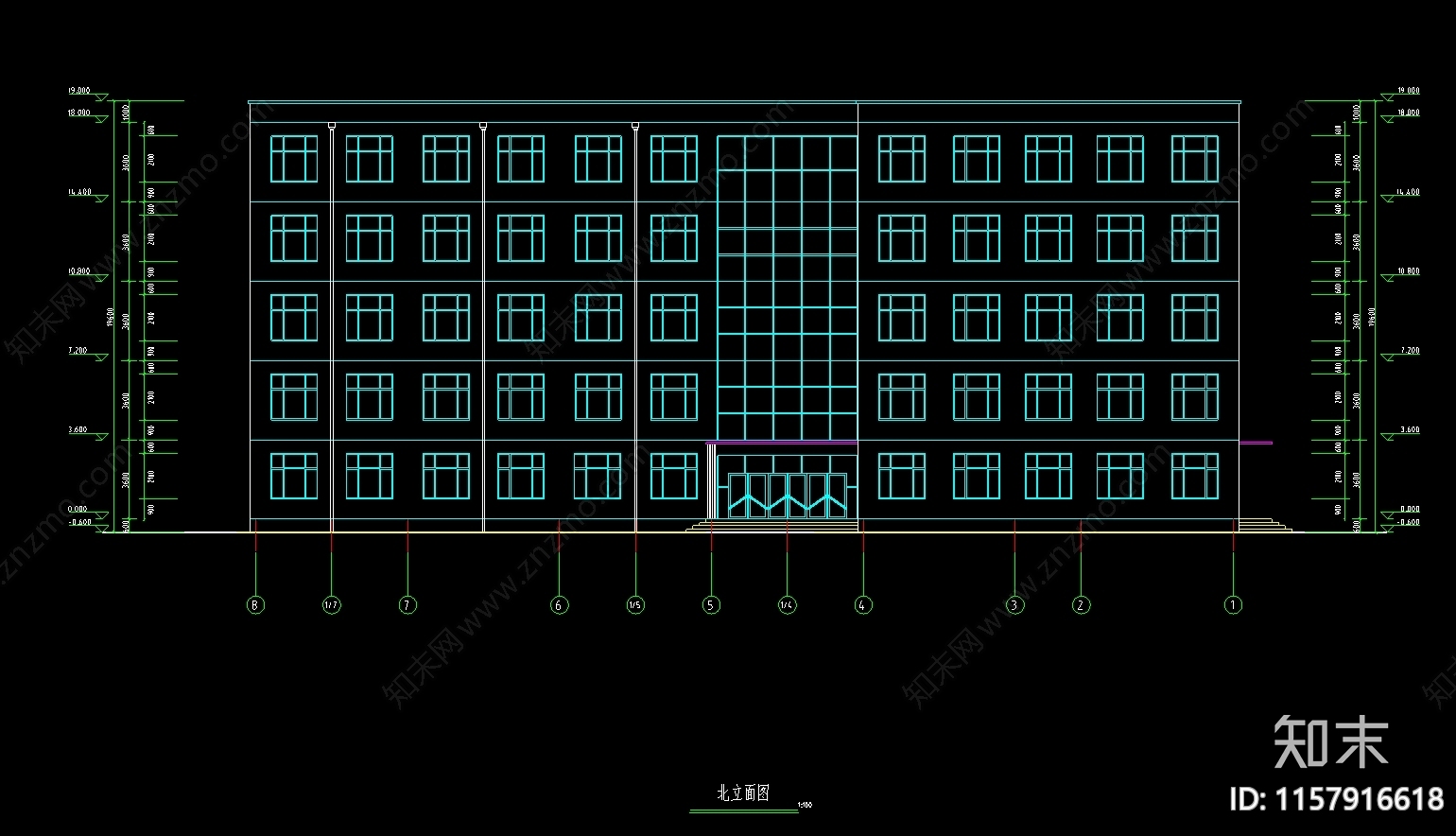 图书馆设计图cad施工图下载【ID:1157916618】