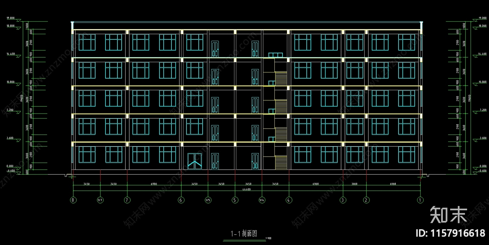 图书馆设计图cad施工图下载【ID:1157916618】