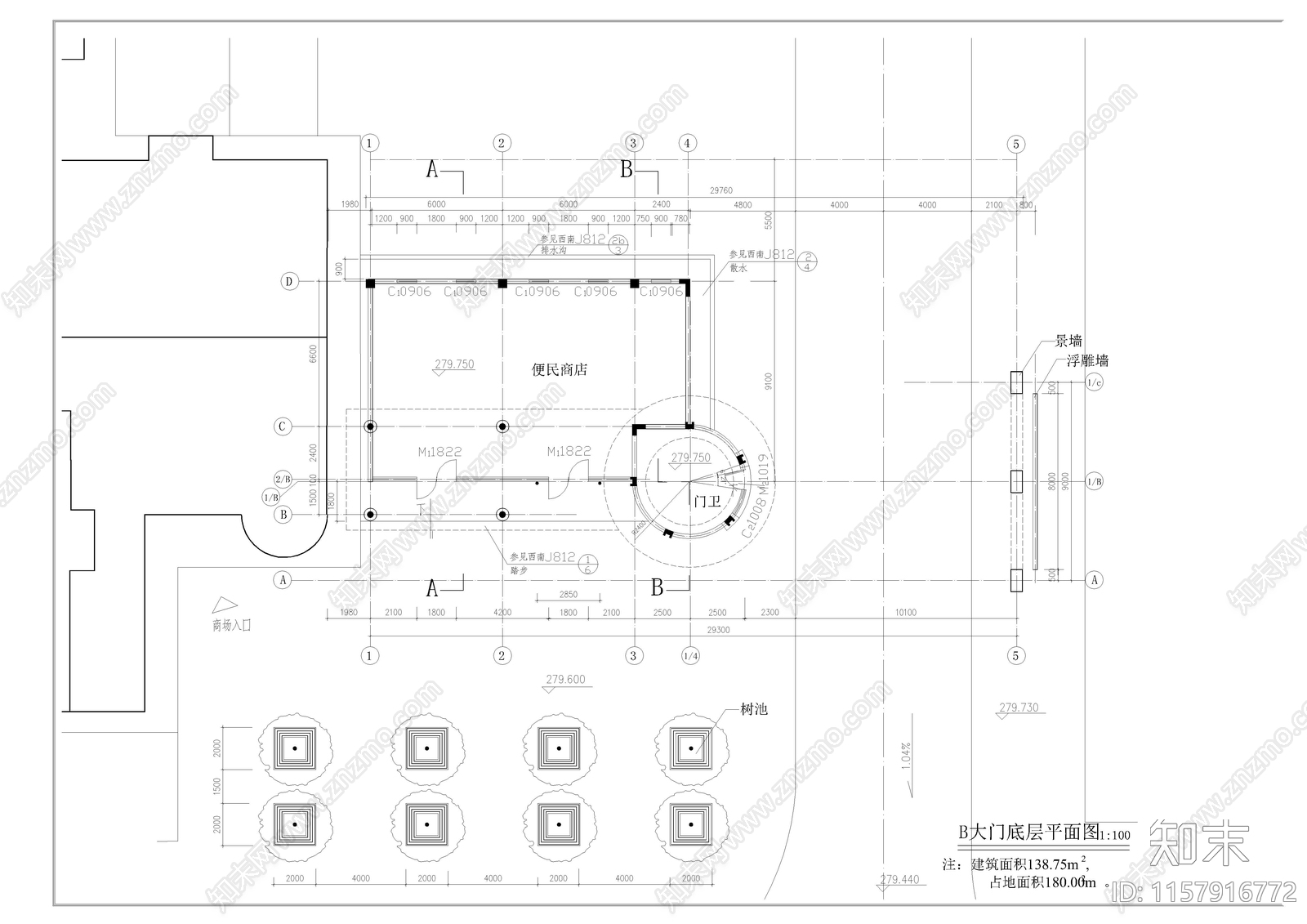 大门cad施工图下载【ID:1157916772】