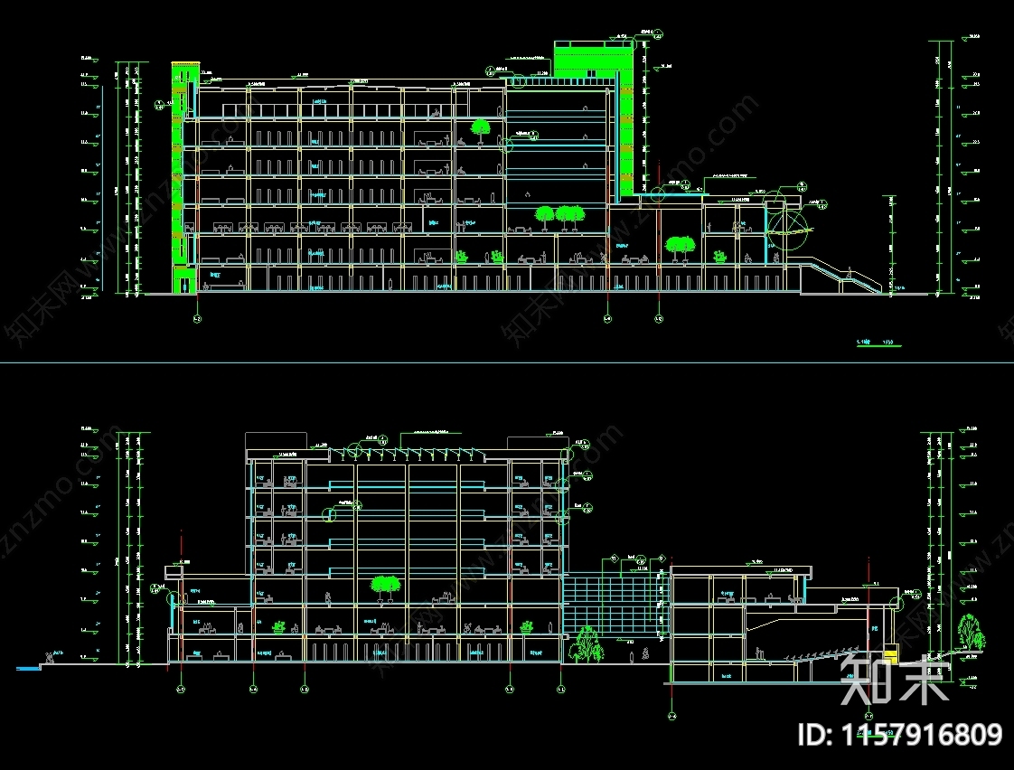 市图书馆cad施工图下载【ID:1157916809】