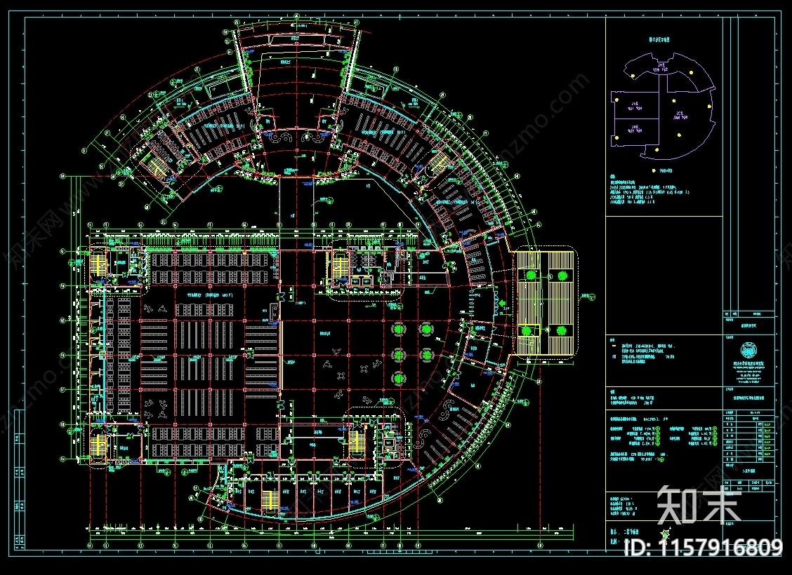 市图书馆cad施工图下载【ID:1157916809】