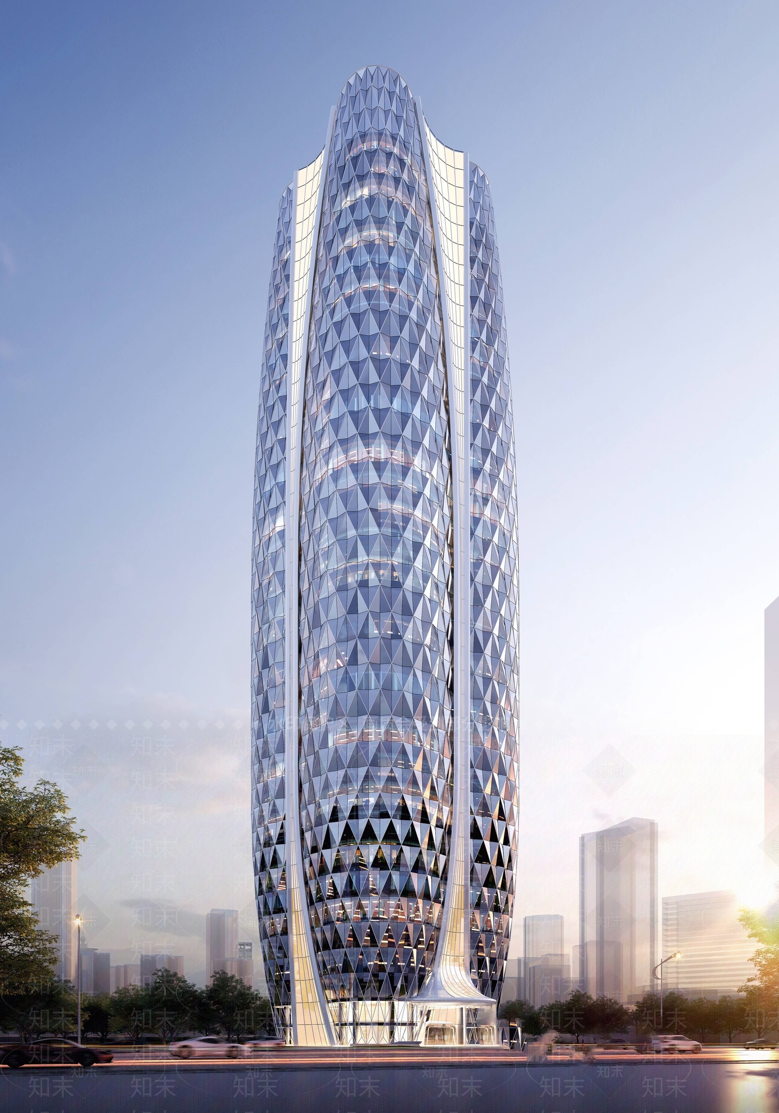 现代高层酒店办公综合楼SU模型下载【ID:1157917045】