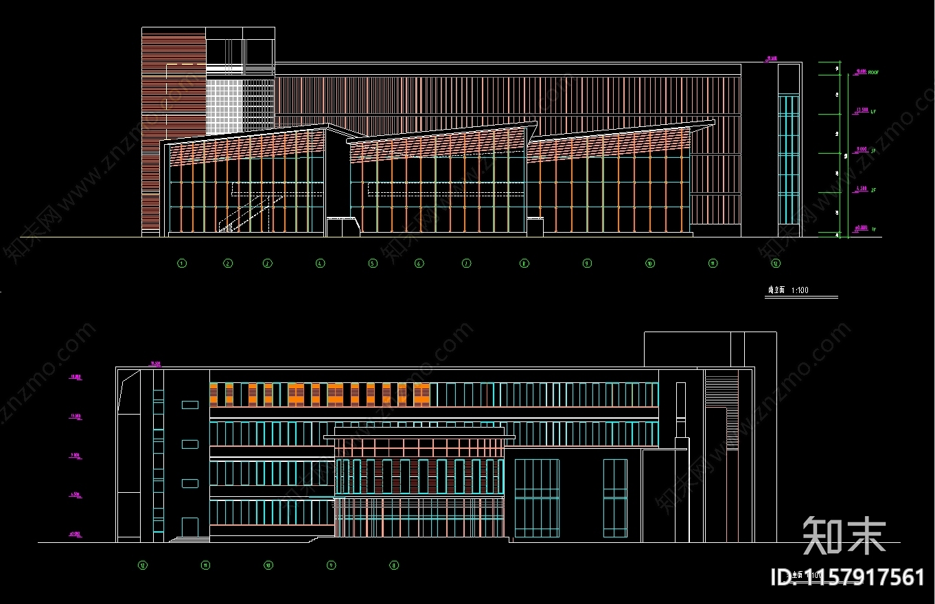 高级中学图书馆建筑方案图cad施工图下载【ID:1157917561】