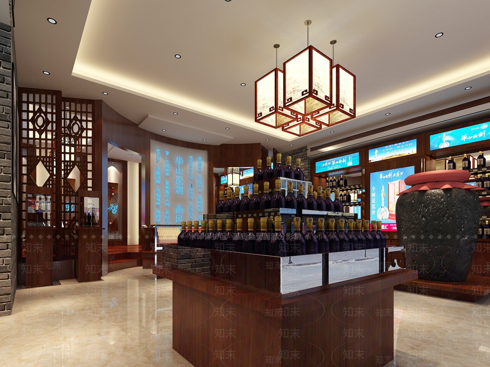 中式白酒销售展厅3D模型下载【ID:1157917927】