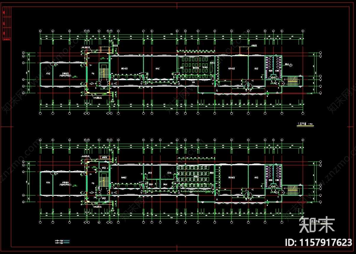 5层5000中学图书馆建cad施工图下载【ID:1157917623】