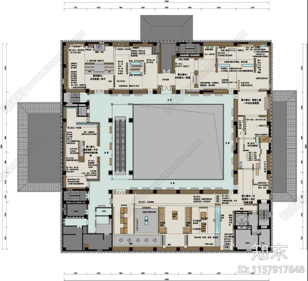 银雀山汉墓竹简博物馆专题展厅平面图施工图下载【ID:1157917648】