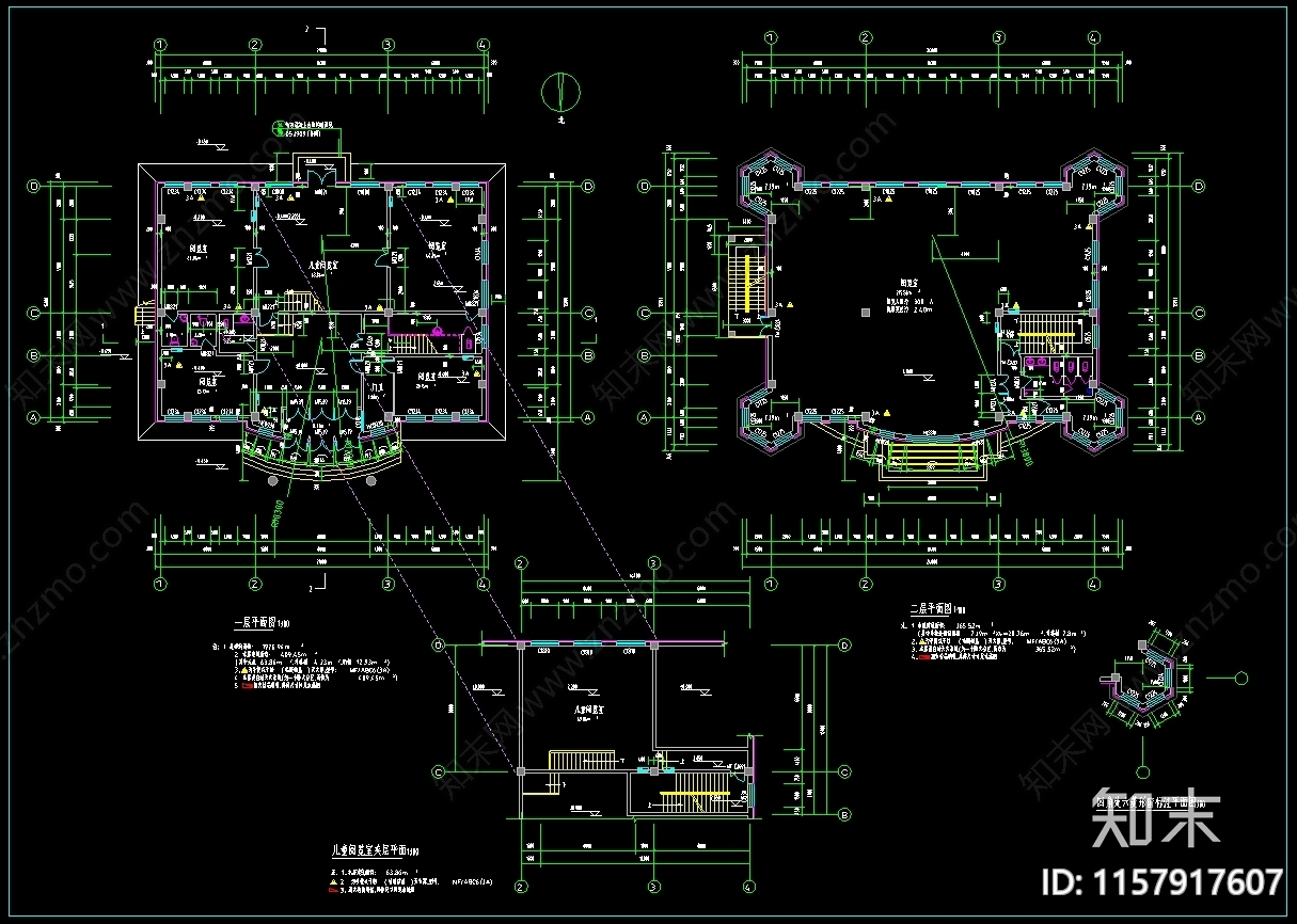 长21米宽152米图书馆建筑cad施工图下载【ID:1157917607】