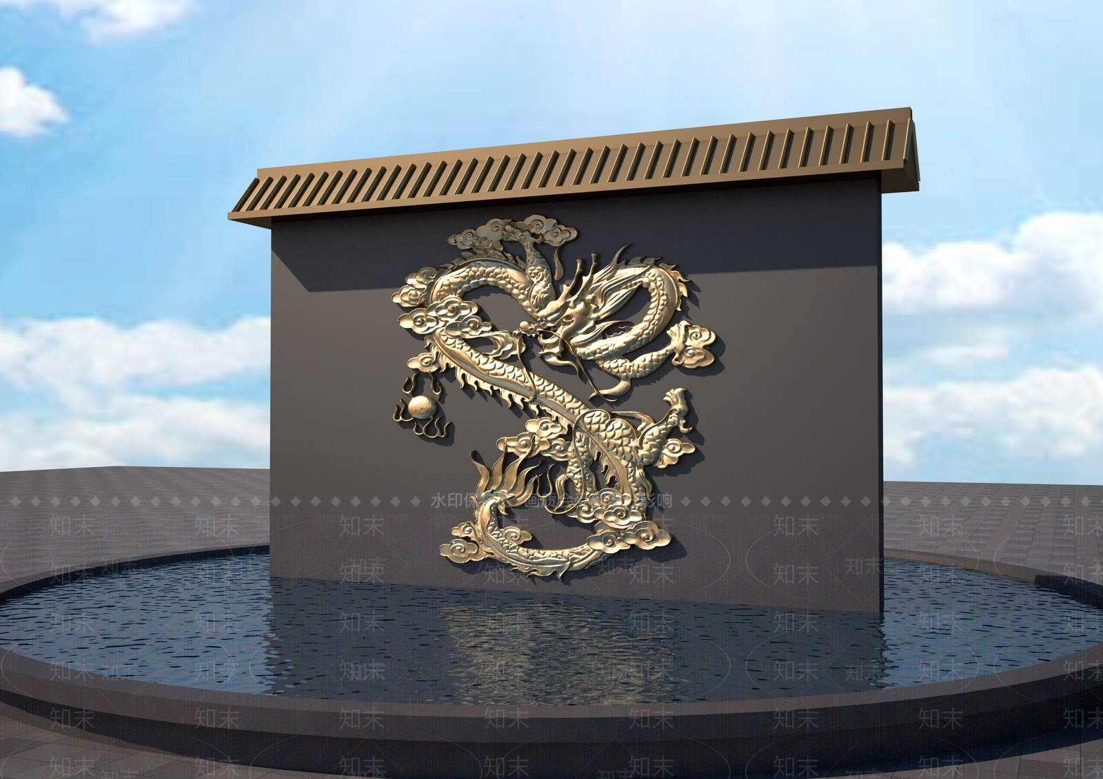 现代龙浮雕3D模型下载【ID:1157918668】