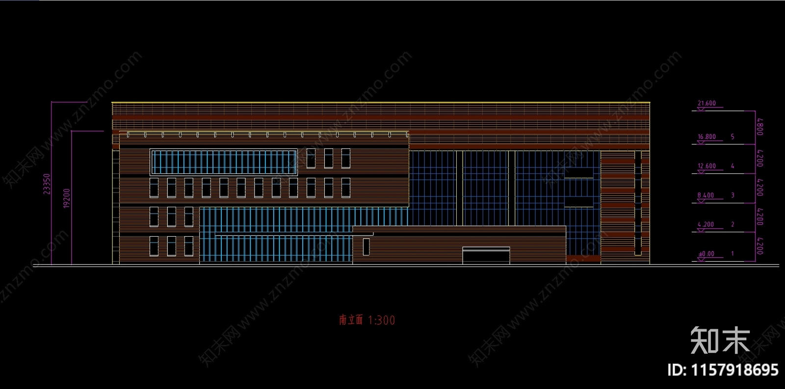 五层14300平米学校图书馆建筑设计方案图cad施工图下载【ID:1157918695】