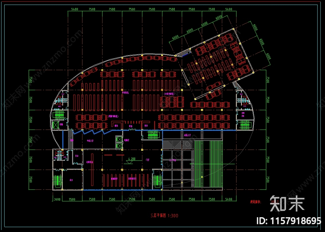 五层14300平米学校图书馆建筑设计方案图cad施工图下载【ID:1157918695】