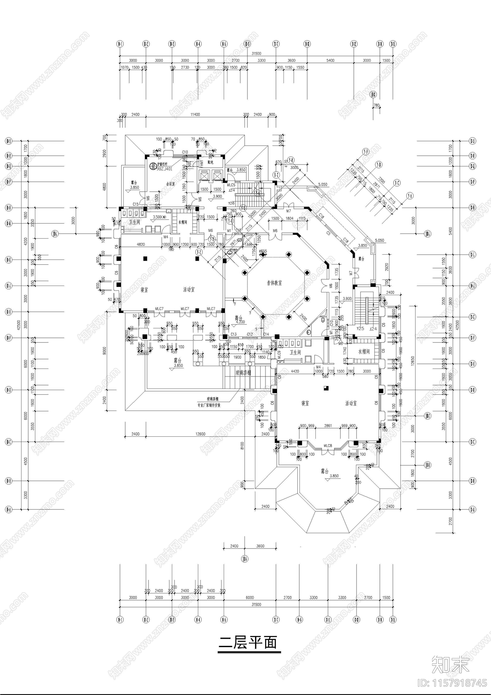 6班幼儿园cad施工图下载【ID:1157918745】