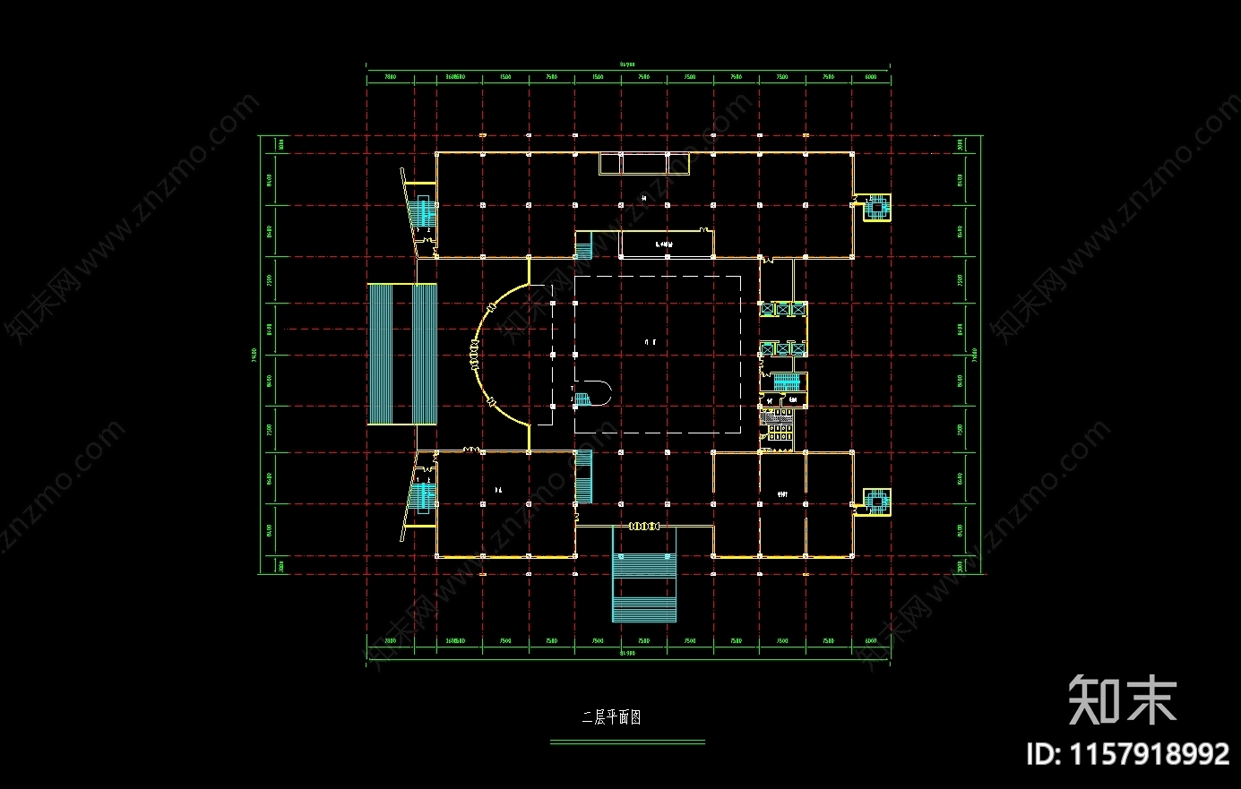 财贸学院图书馆建筑设计方案cad施工图下载【ID:1157918992】