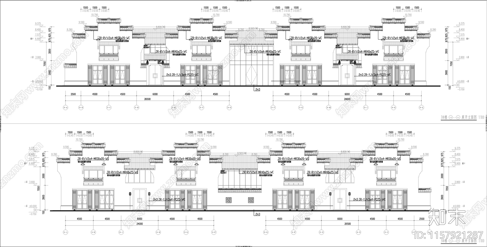 某仿古建筑室外亮化建筑电气施工图下载【ID:1157921287】