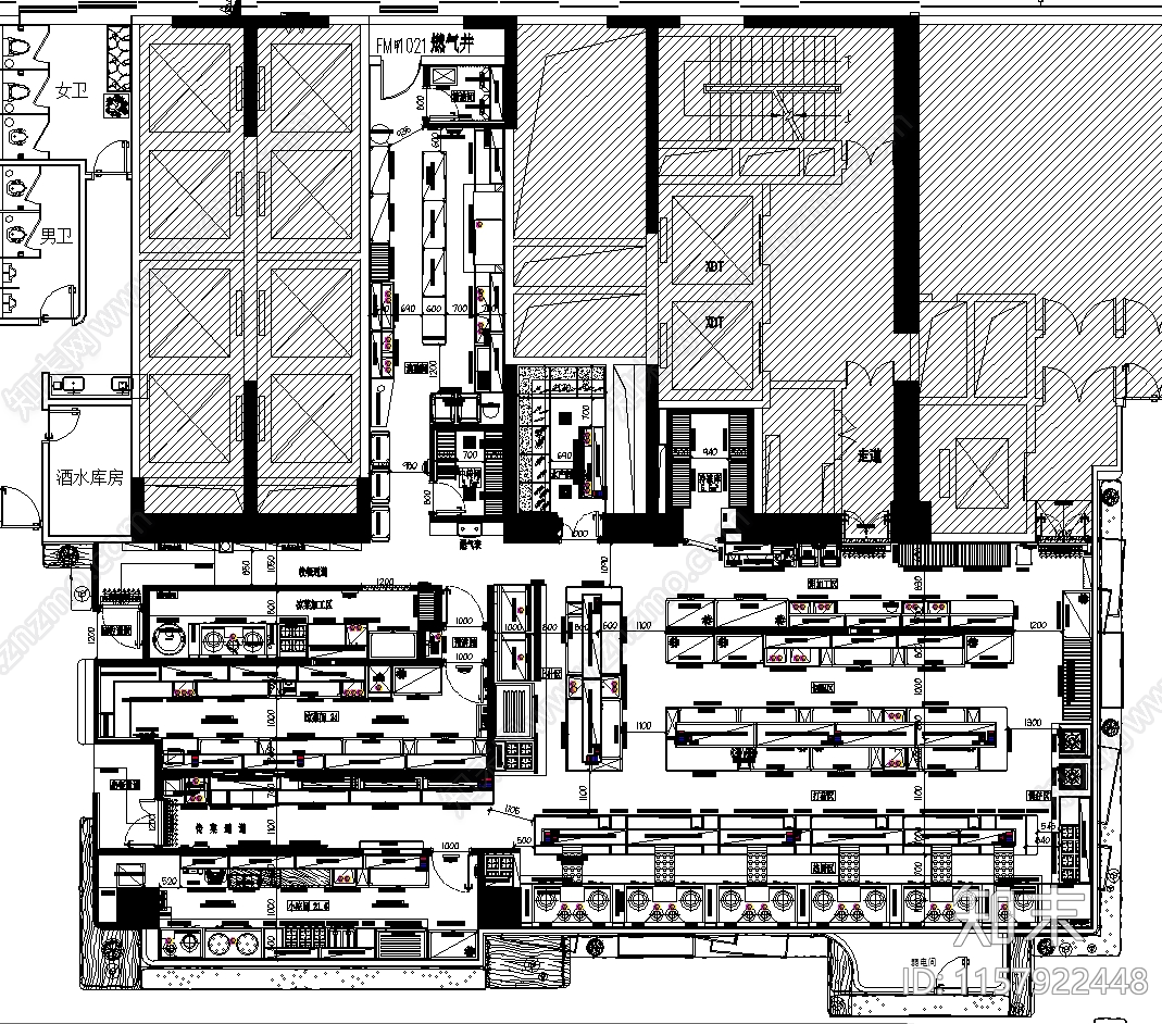 商用中餐厨房全套施工及完工照片施工图下载【ID:1157922448】