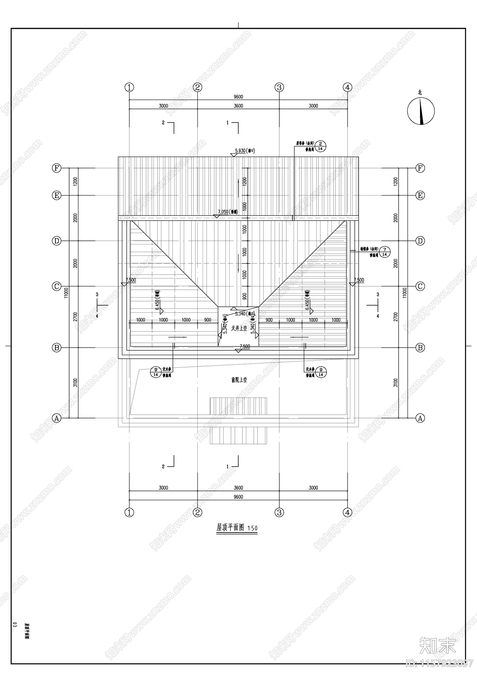 徽派建筑风格二层办公楼建筑图cad施工图下载【ID:1157923097】