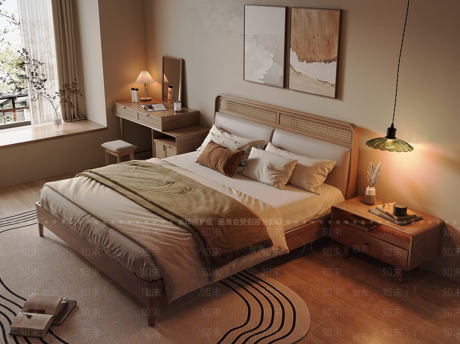 木质梳妆台梳妆台3D模型下载【ID:1227572357】