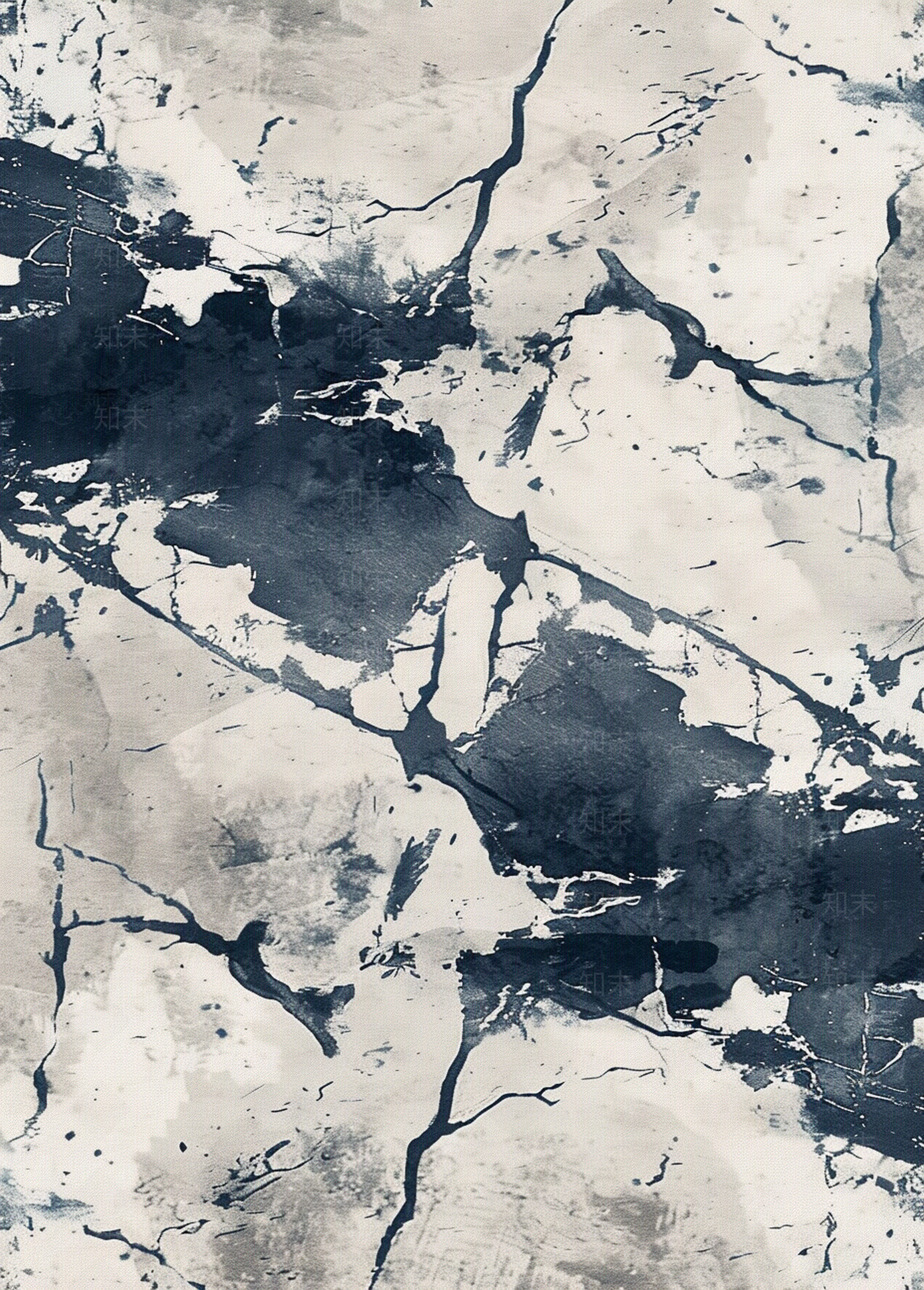 羊毛后现代新中式中国风蓝灰色水墨地毯贴图下载【ID:1157925240】