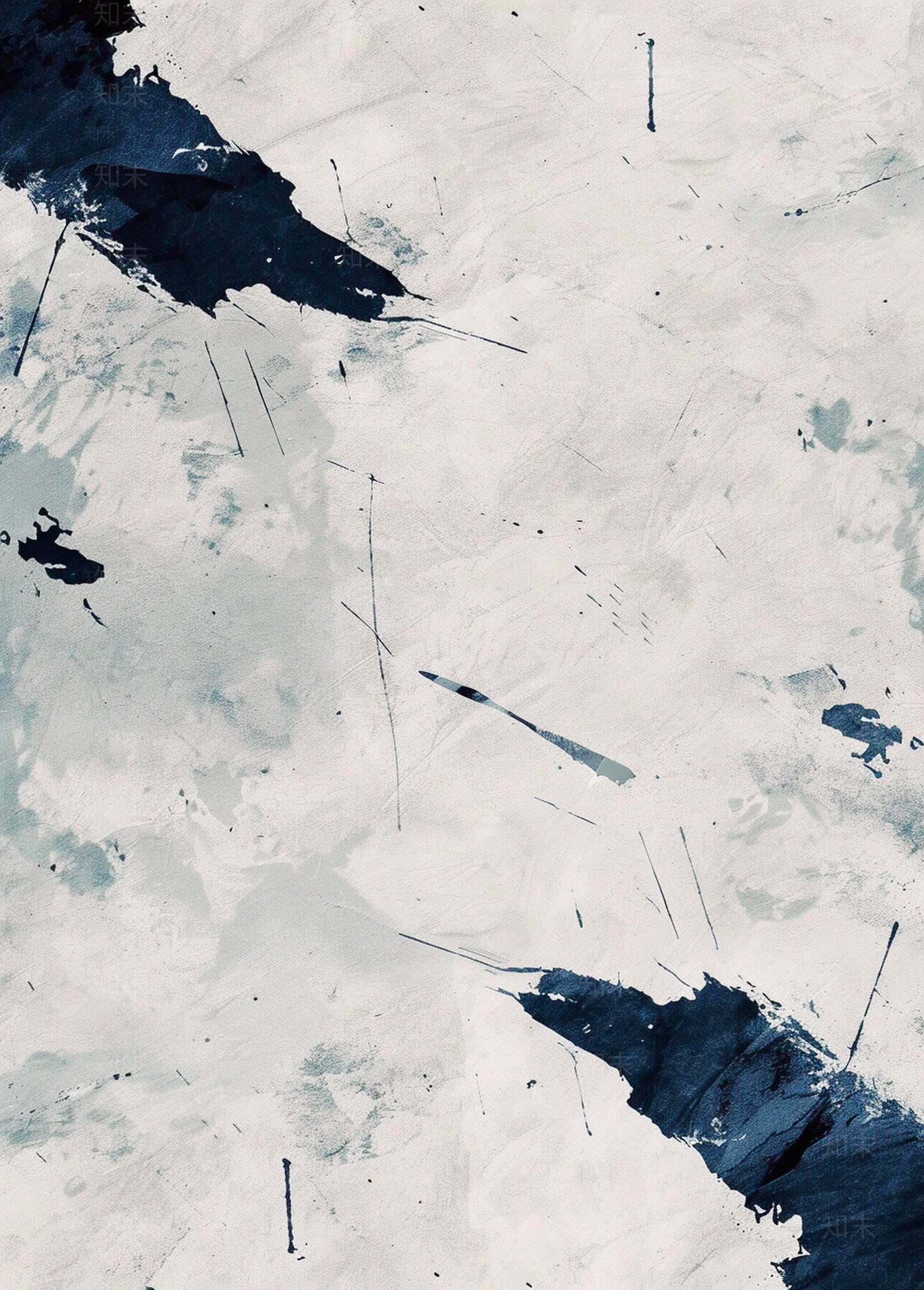 羊毛后现代新中式中国风蓝灰色水墨地毯贴图下载【ID:1157925242】