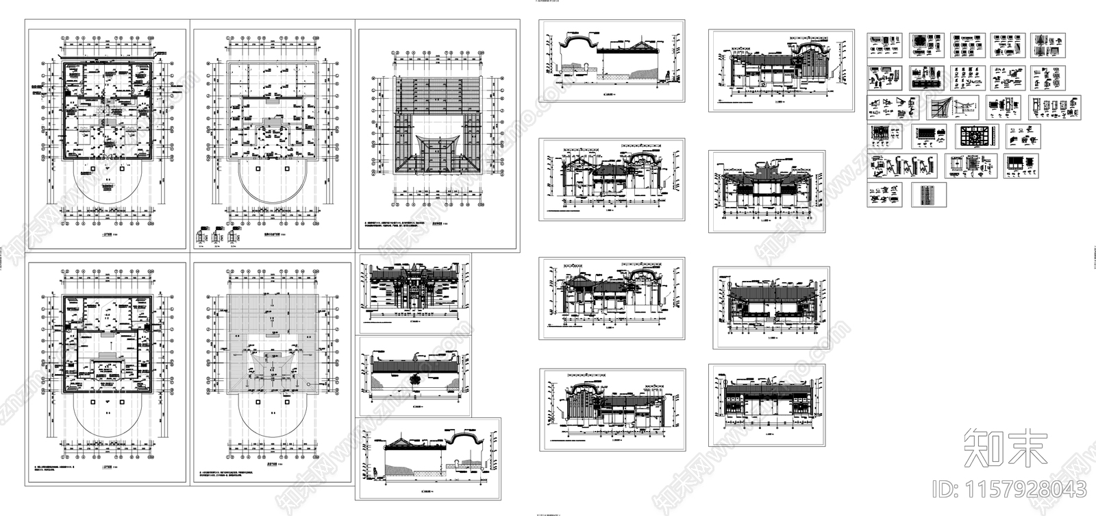 某宗祠cad施工图下载【ID:1157928043】