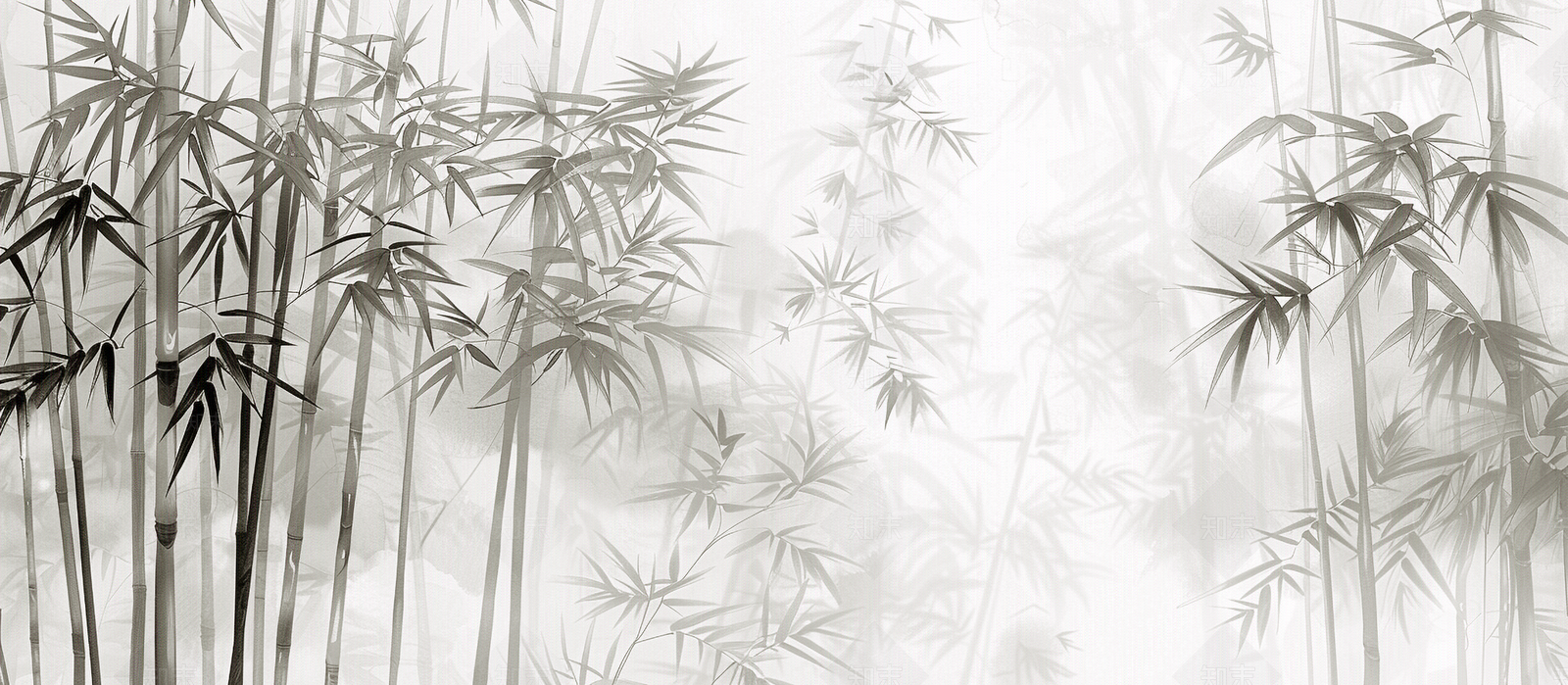 现代中式水墨禅意竹子竹林壁纸壁画贴图下载【ID:1157928868】