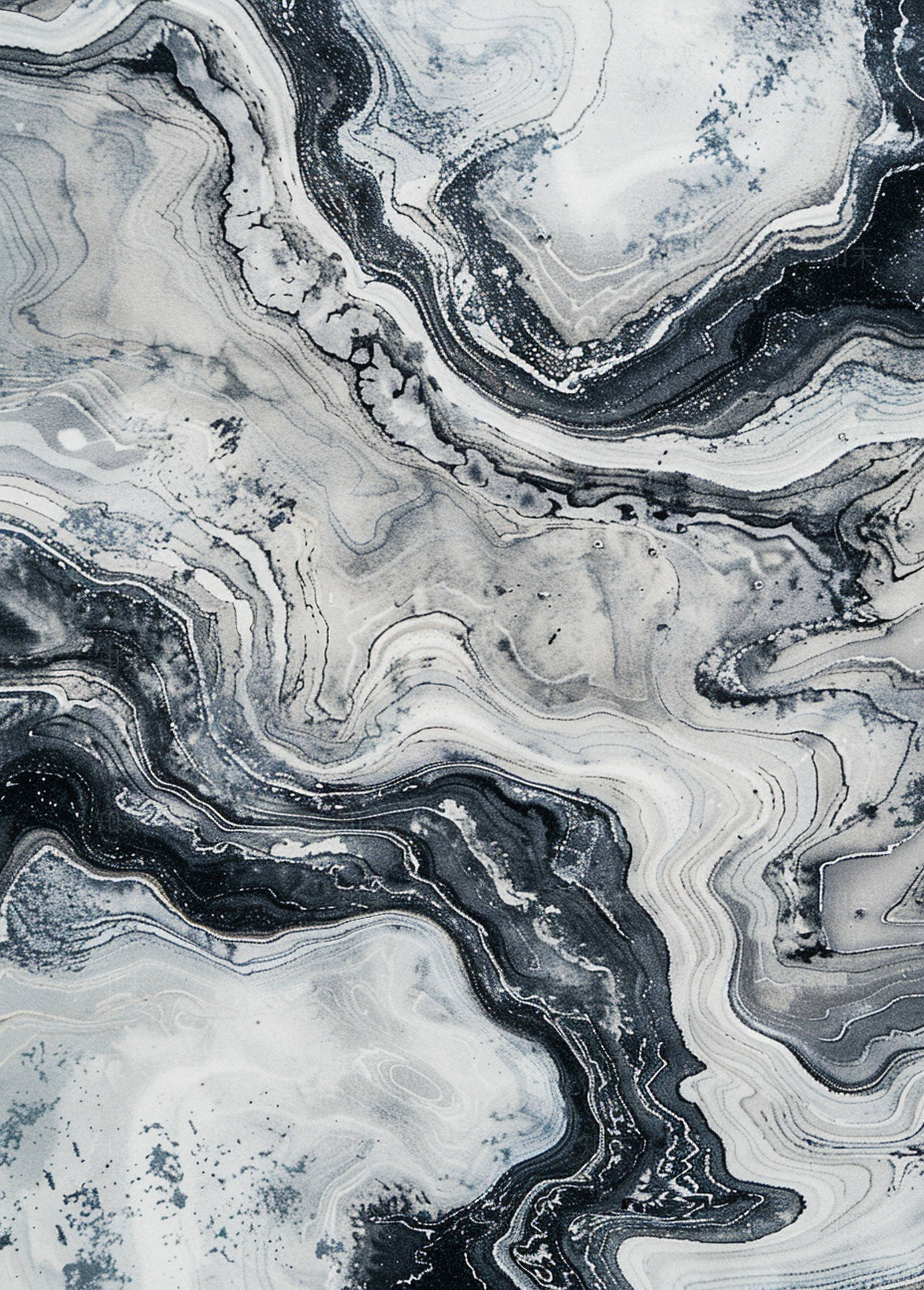 羊毛现代新中式中国风蓝灰色水墨地毯贴图下载【ID:1157930065】