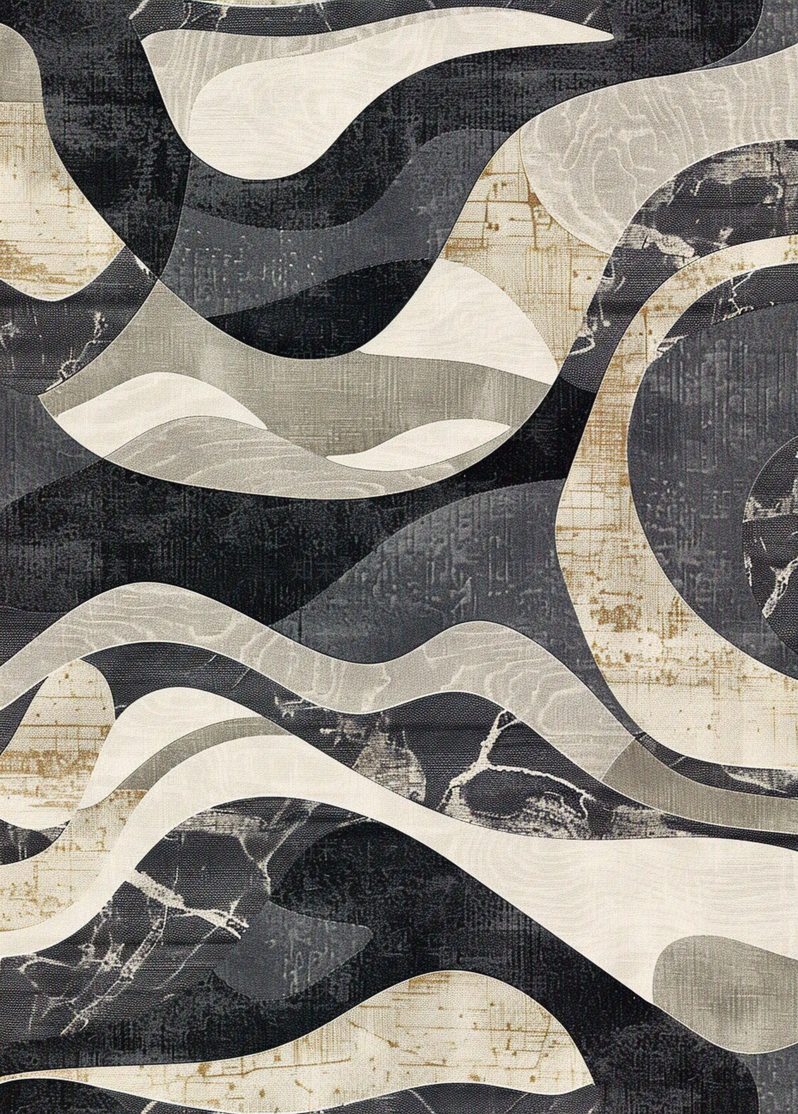 羊毛现代新中式中国风蓝灰色水墨地毯贴图下载【ID:1157930104】