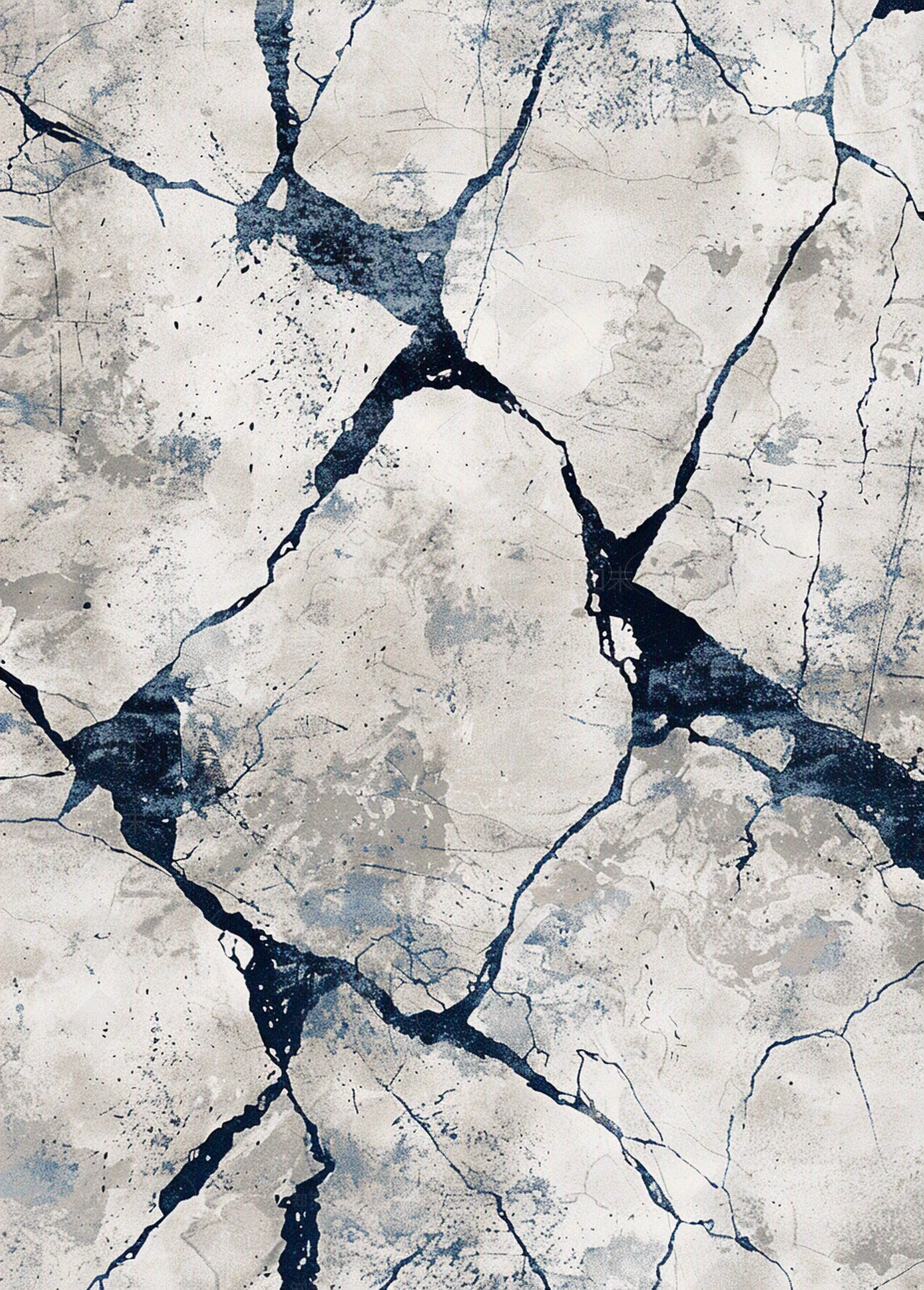 羊毛现代新中式中国风蓝灰色水墨地毯贴图下载【ID:1157930283】