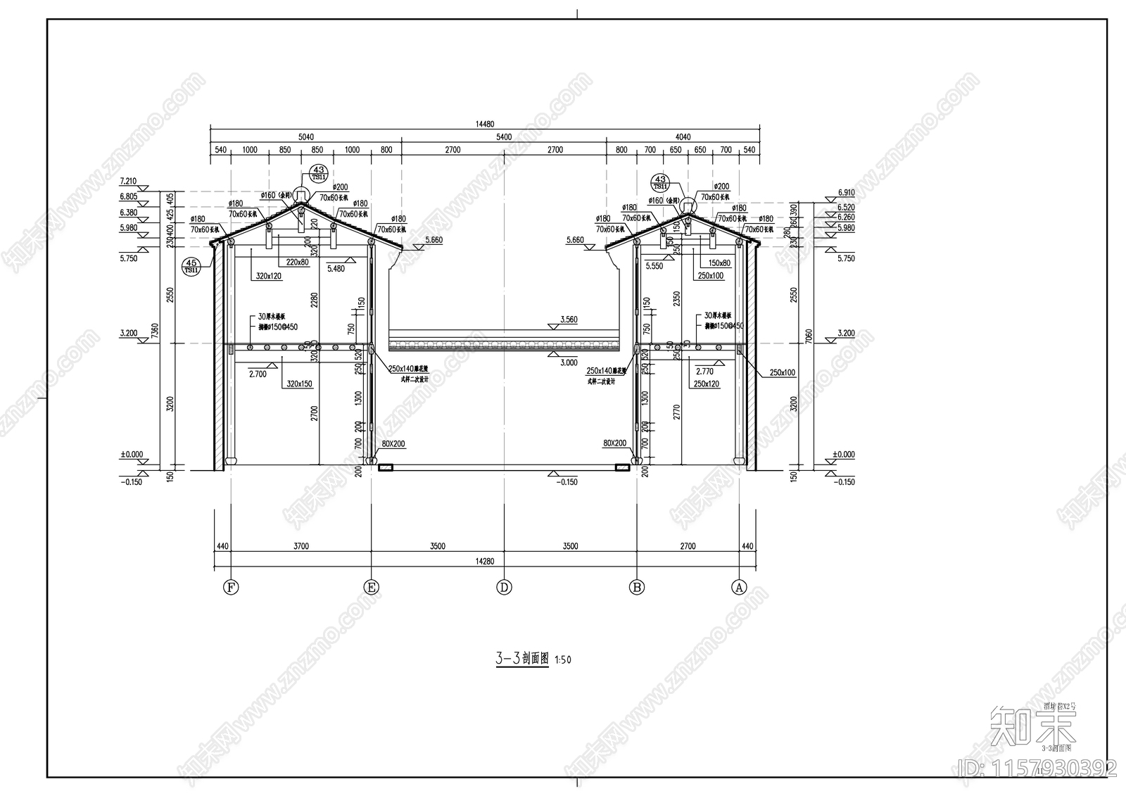 酒坊店铺徽派建筑cad施工图下载【ID:1157930392】