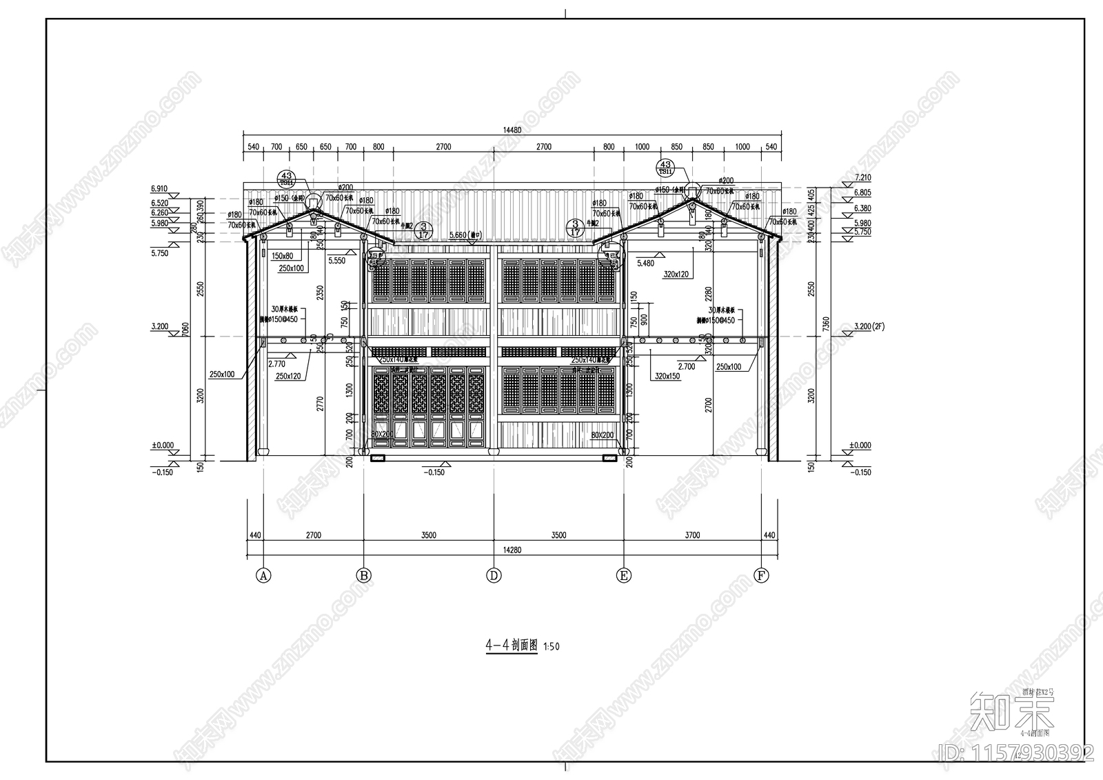 酒坊店铺徽派建筑cad施工图下载【ID:1157930392】