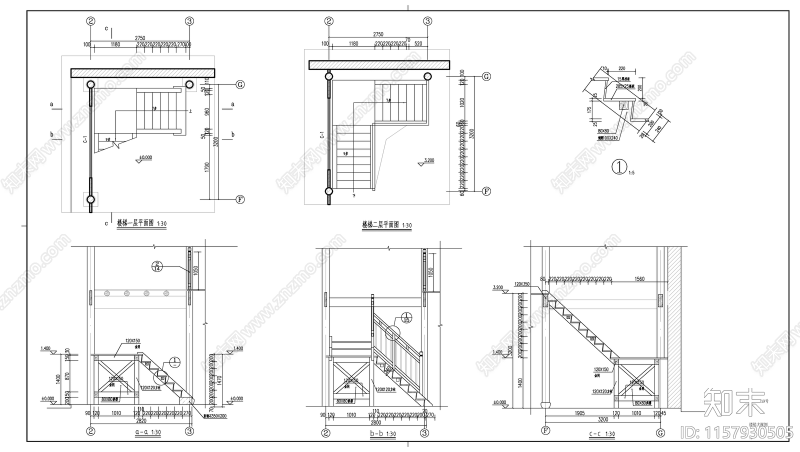 仿古徽派商铺建筑cad施工图下载【ID:1157930505】