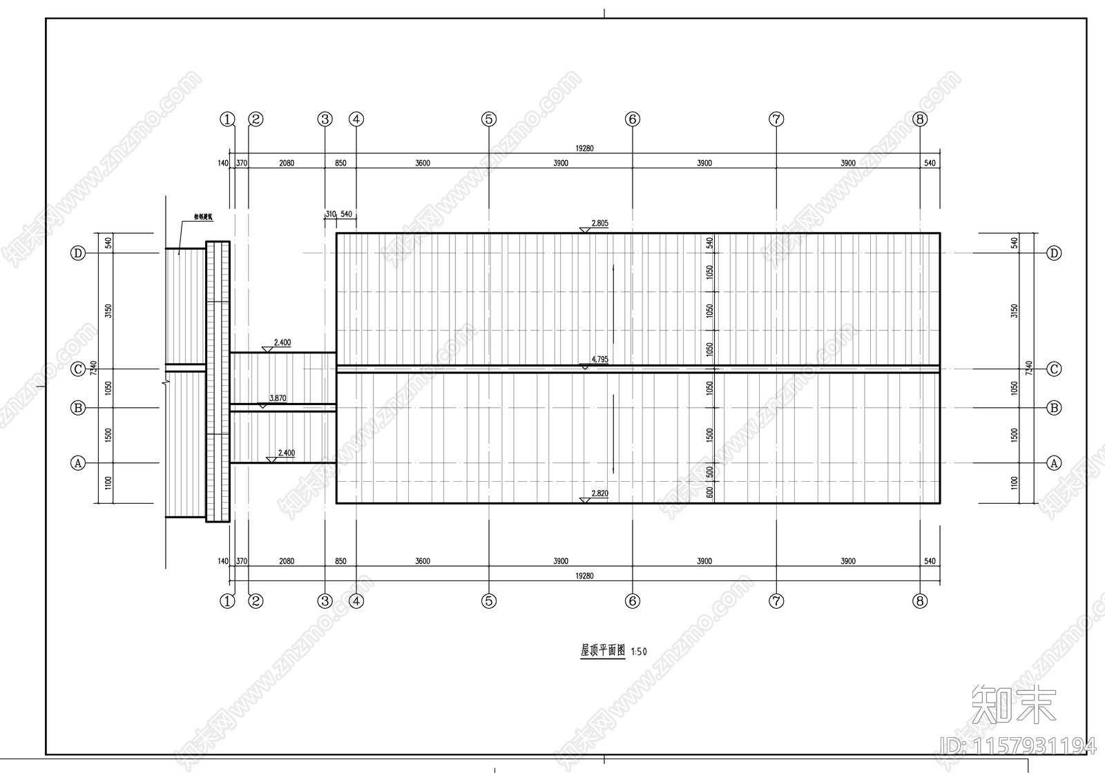 一层徽派风格商铺建筑cad施工图下载【ID:1157931194】