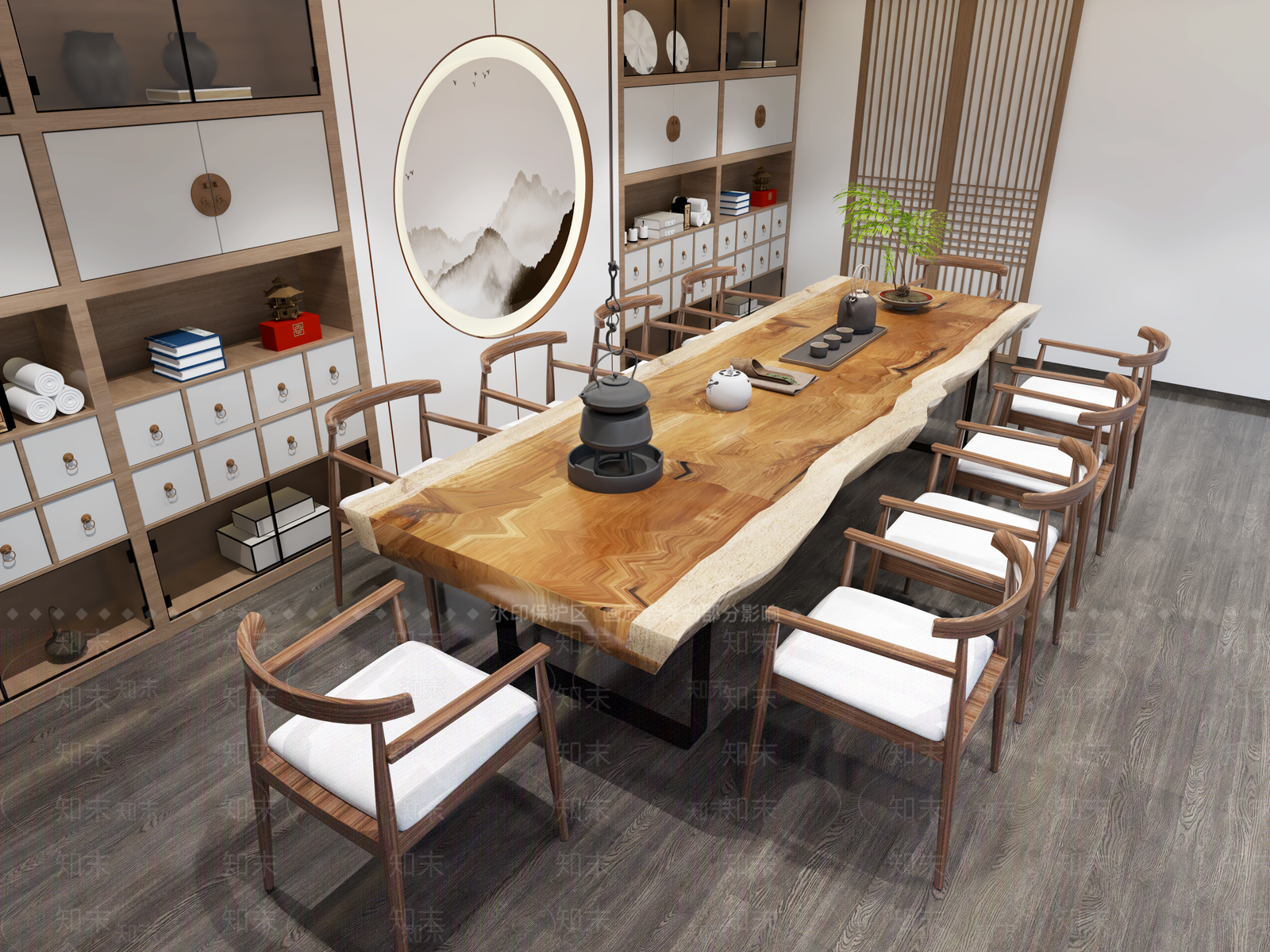 新中式茶室3D模型下载【ID:1157933217】