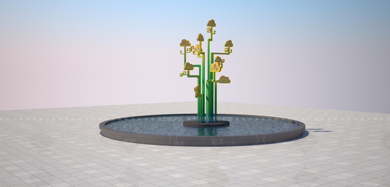 现代智慧树3D模型下载【ID:1157936373】