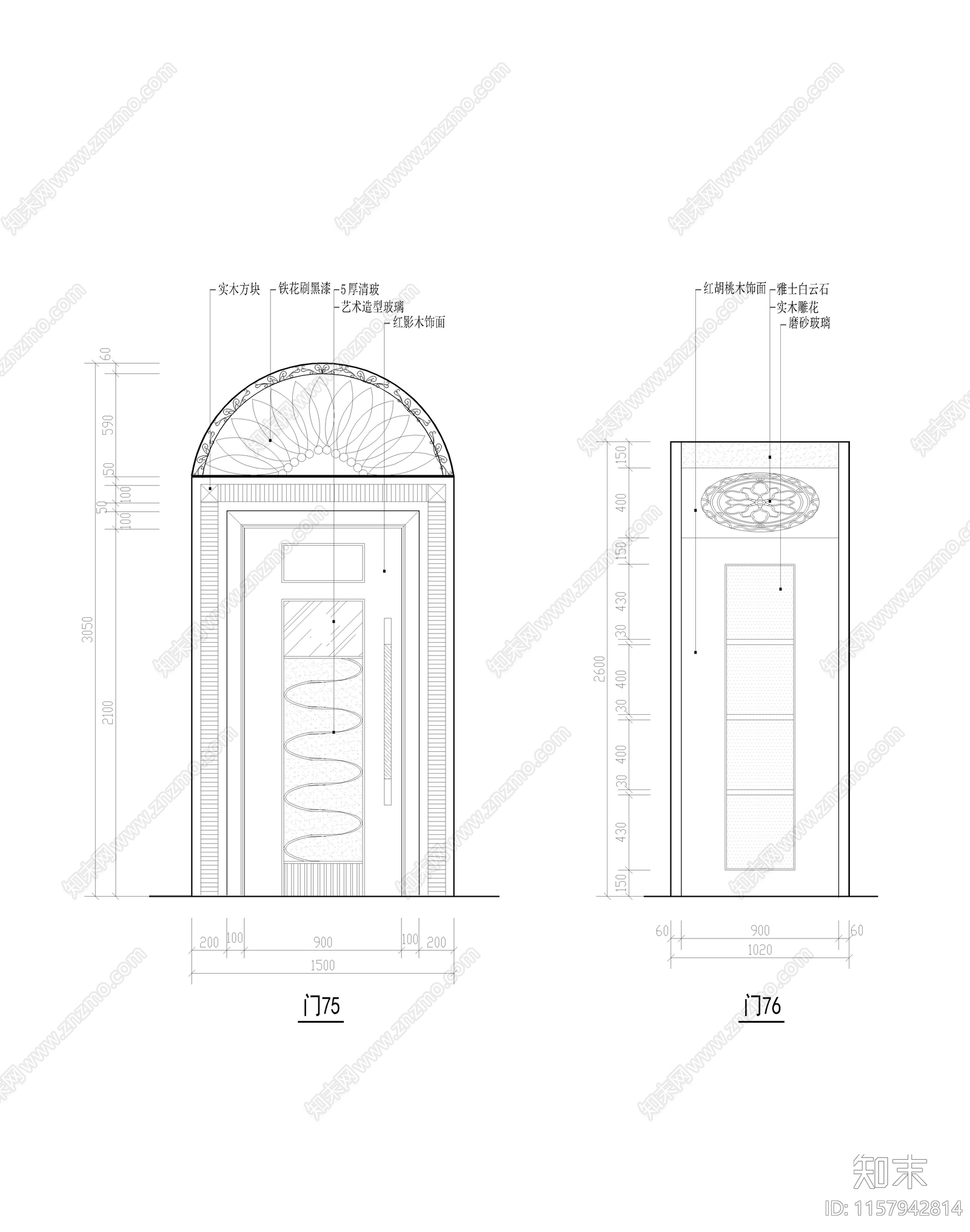大门方案图cad施工图下载【ID:1157942814】