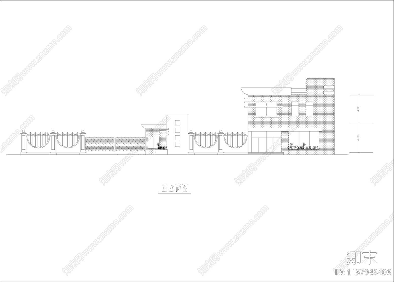 工厂大门方案图cad施工图下载【ID:1157943406】