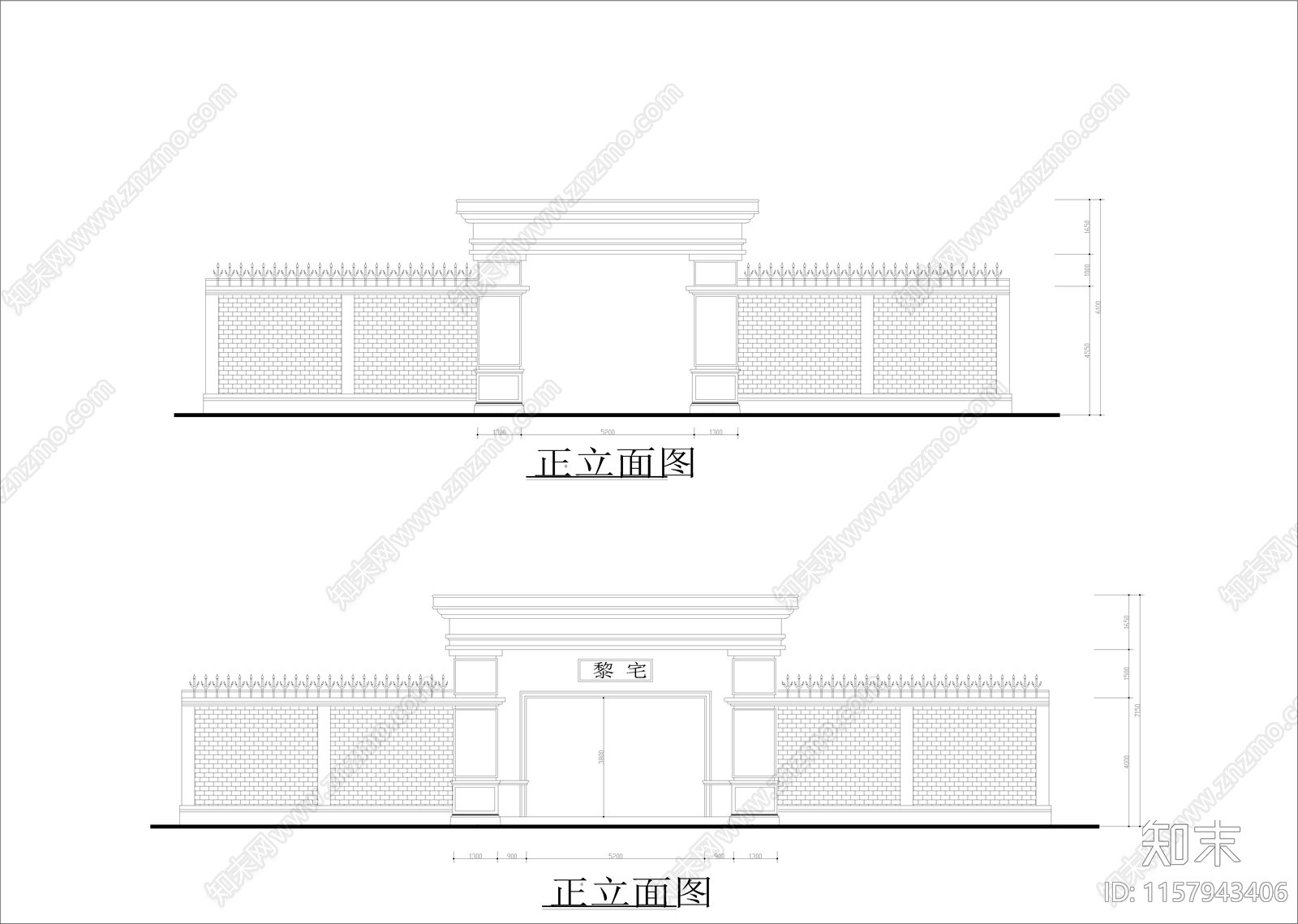 工厂大门方案图cad施工图下载【ID:1157943406】