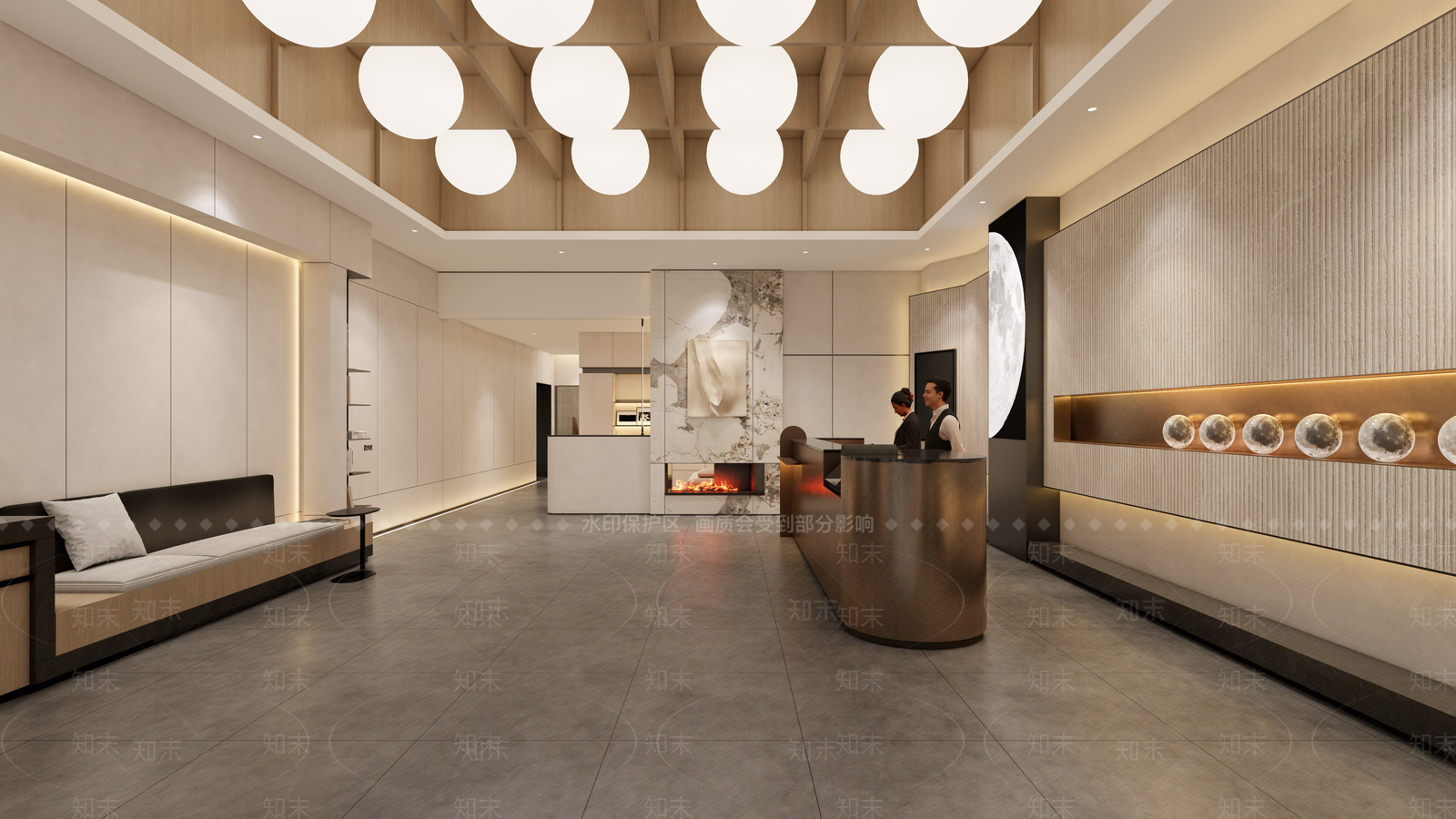 现代酒店大堂SU模型下载【ID:1157949917】