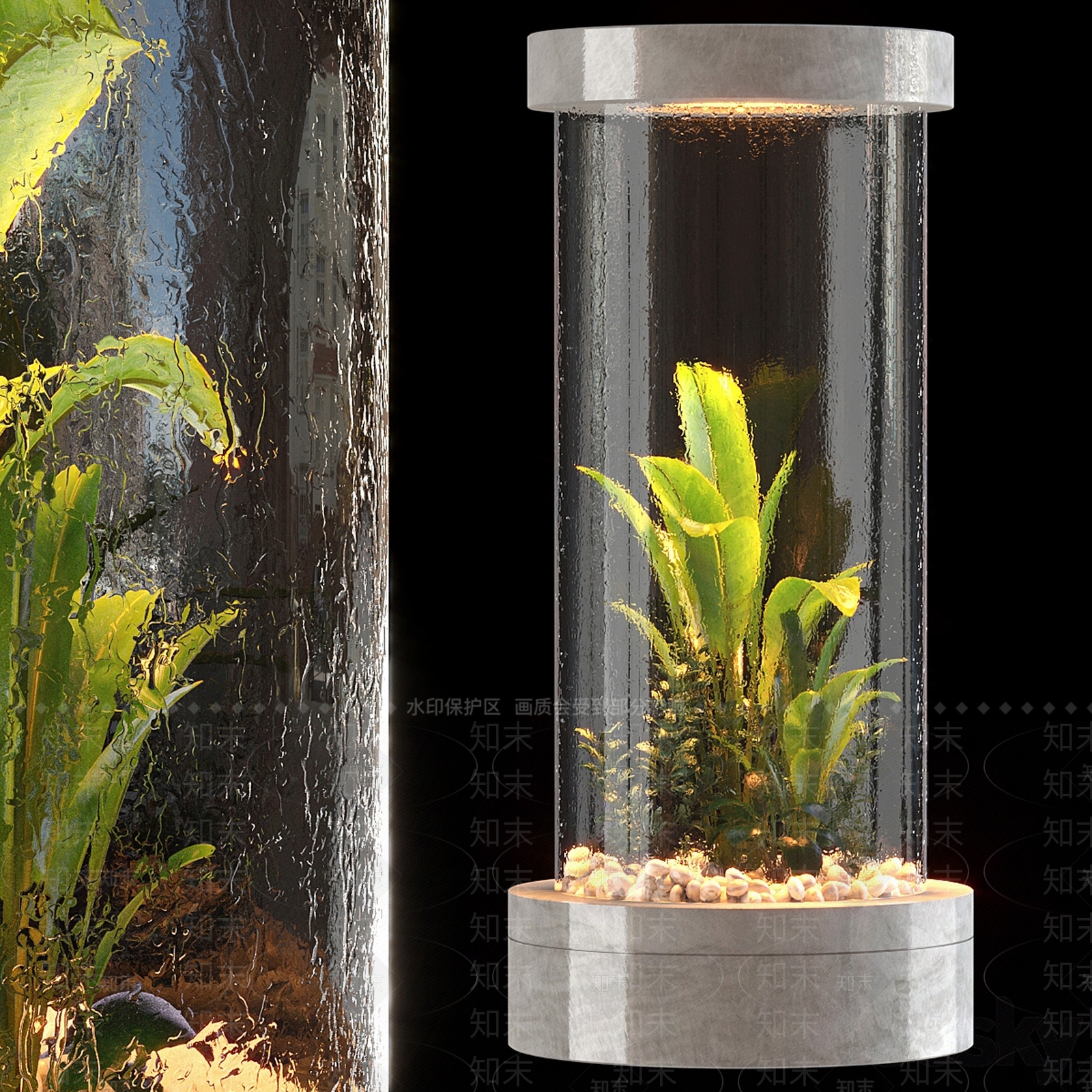 现代室内植物造景3D模型下载【ID:1157951214】