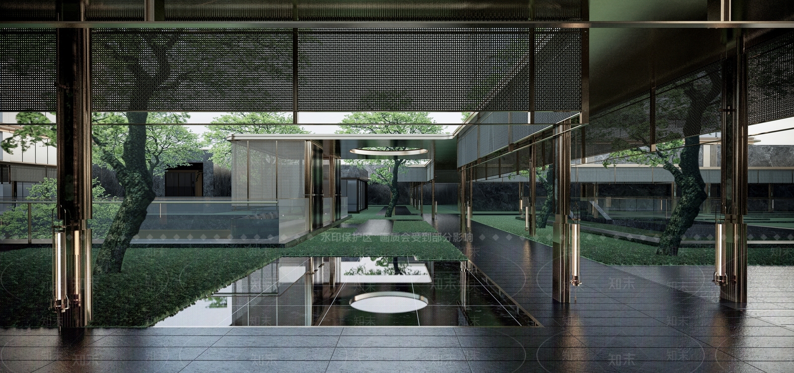 现代小区景观连廊SU模型下载【ID:1157951545】