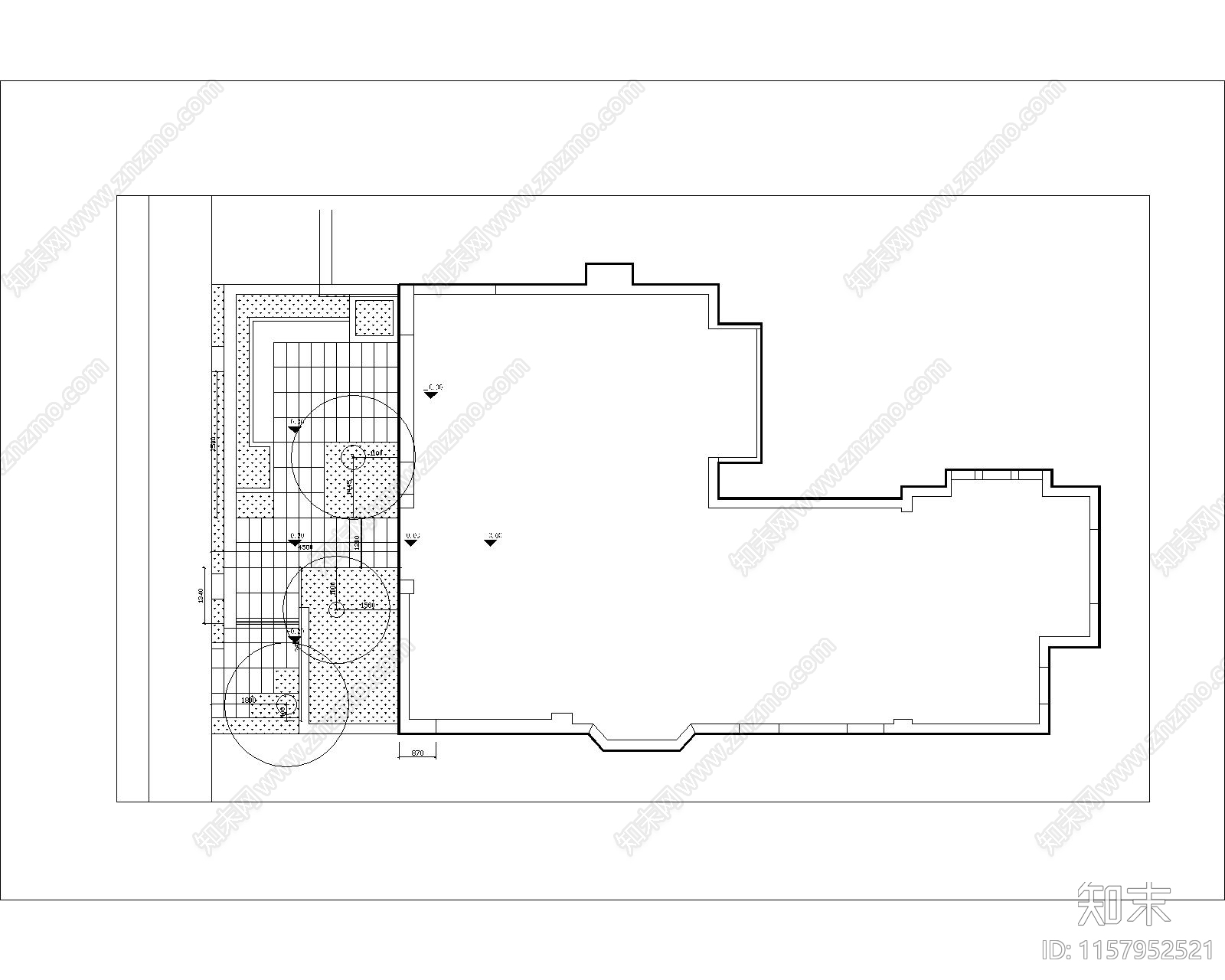 现代庭院花园景观铺装方案布置图cad施工图下载【ID:1157952521】