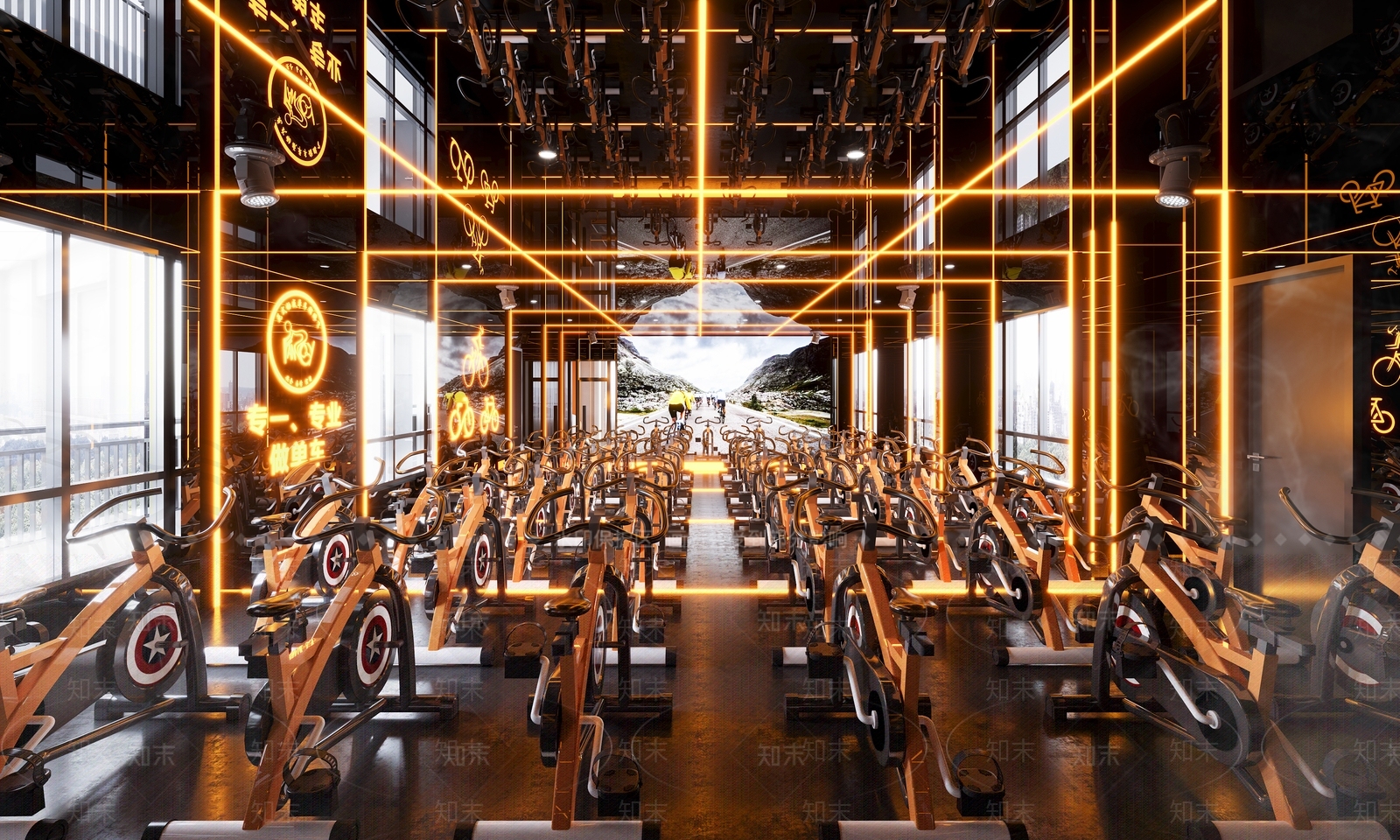 现代健身房单车房3D模型下载【ID:1157956243】