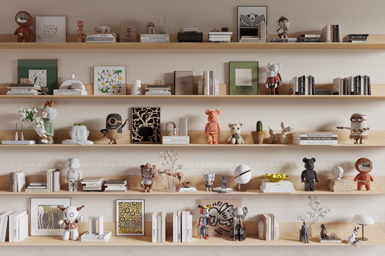 现代饰品摆件组合3D模型下载【ID:1157957095】