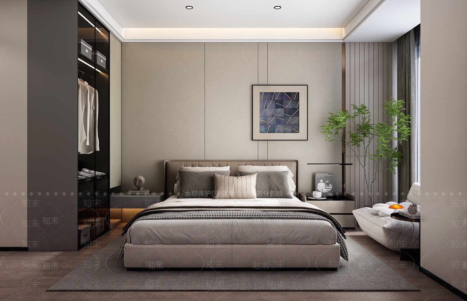 现代居家卧室主卧次卧3D模型下载【ID:1157961496】