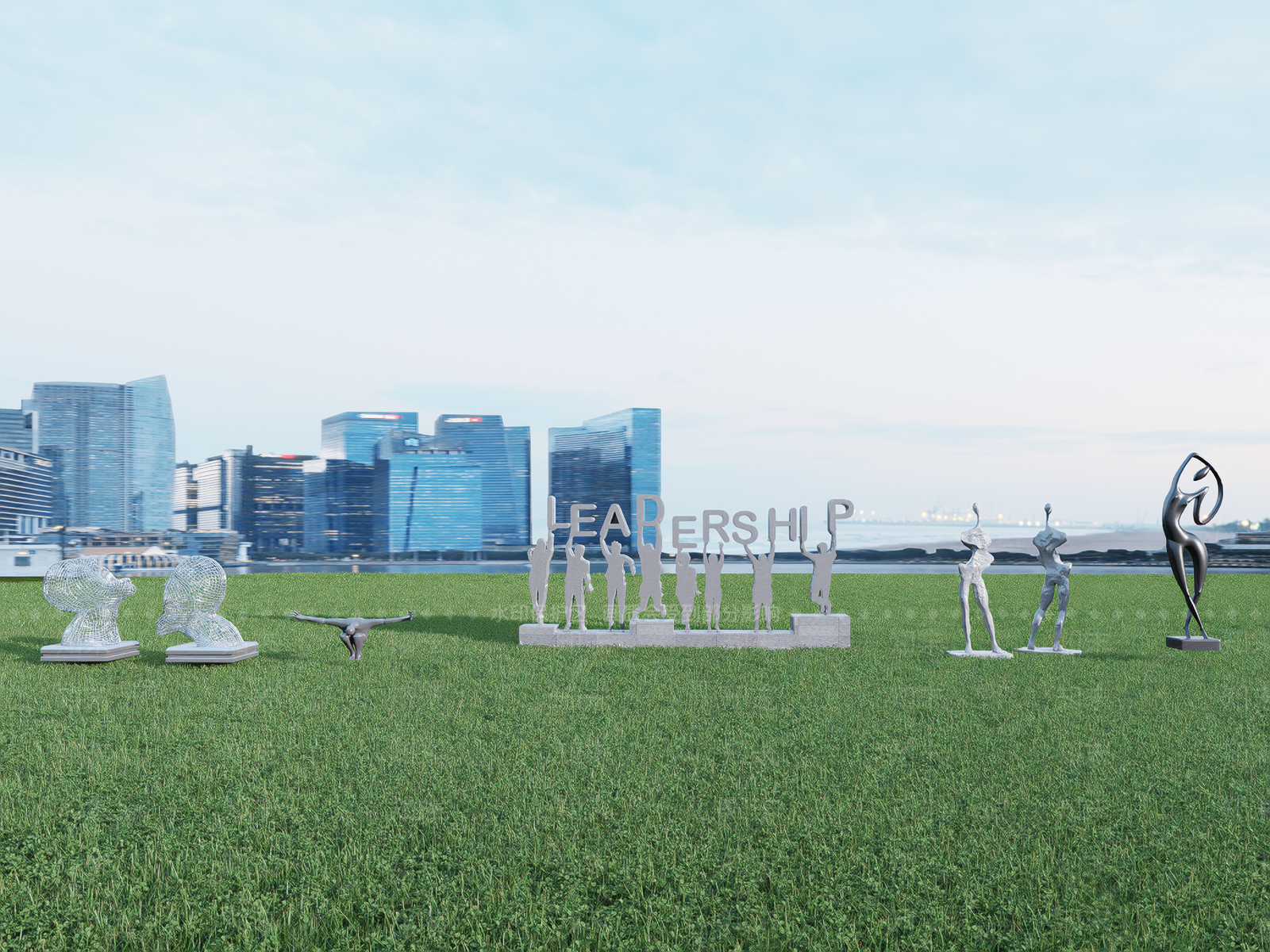 现代人像雕塑SU模型下载【ID:1157963452】