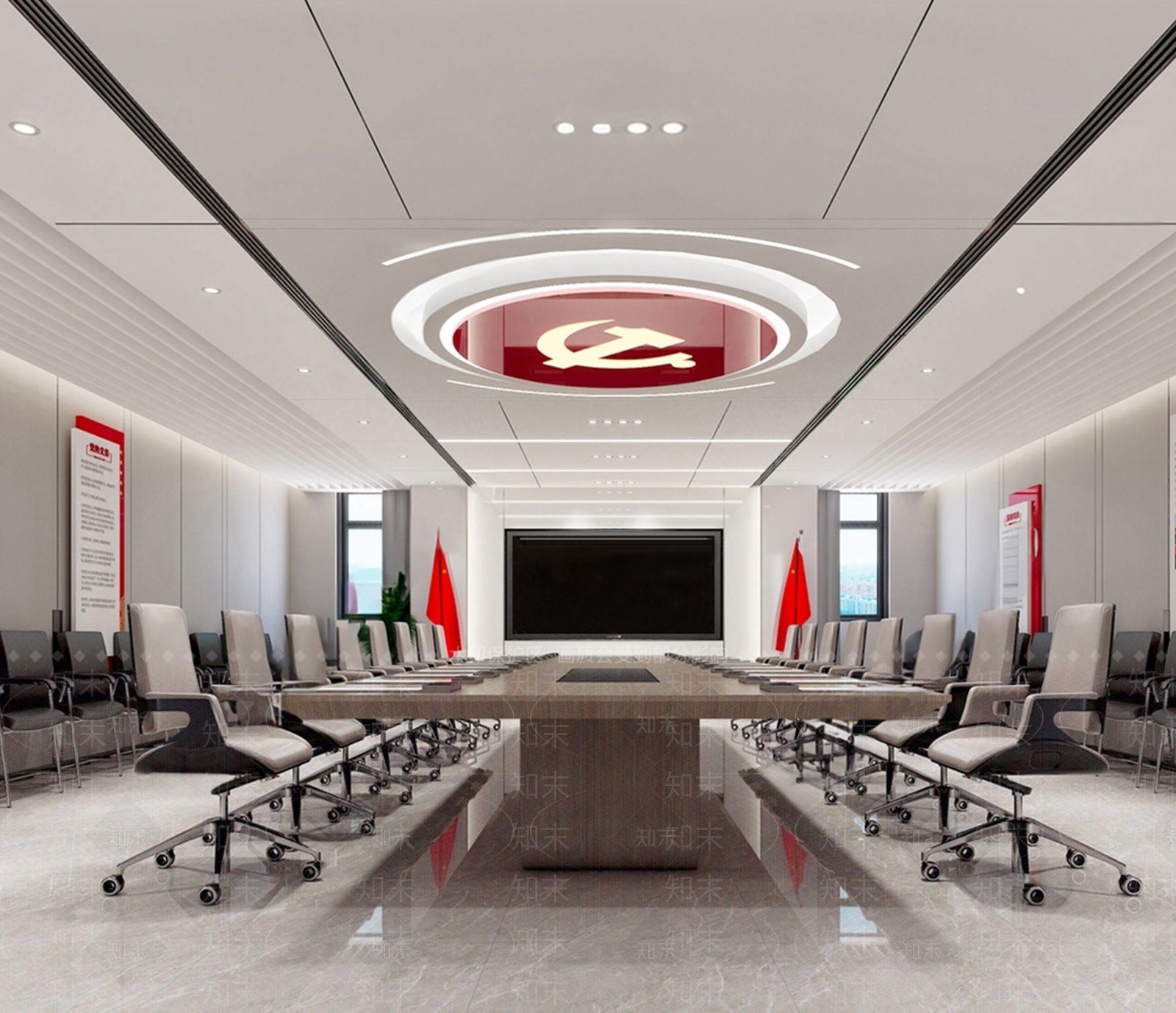 现代党建会议室SU模型下载【ID:1157965447】