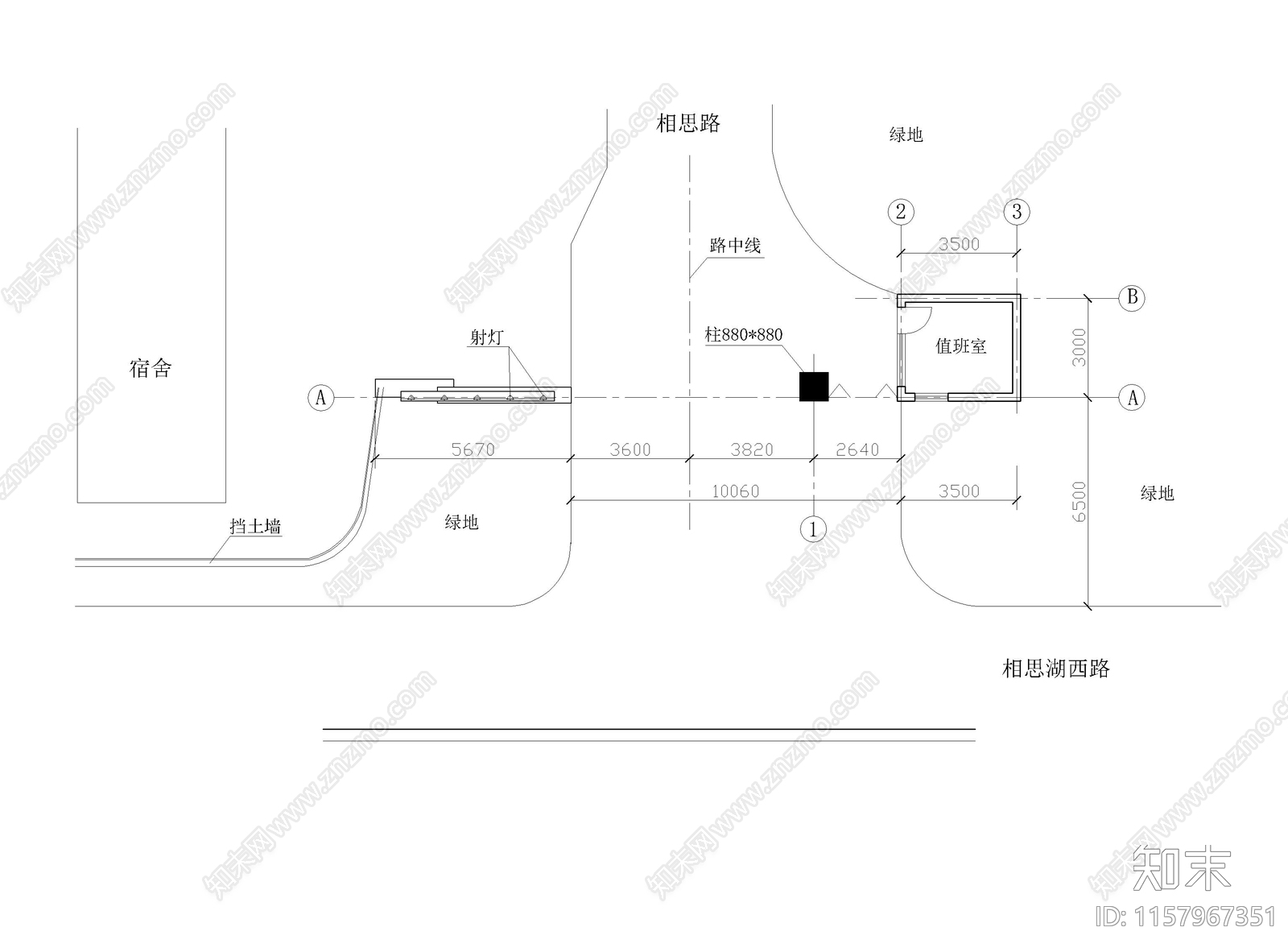 某学院大门cad施工图下载【ID:1157967351】
