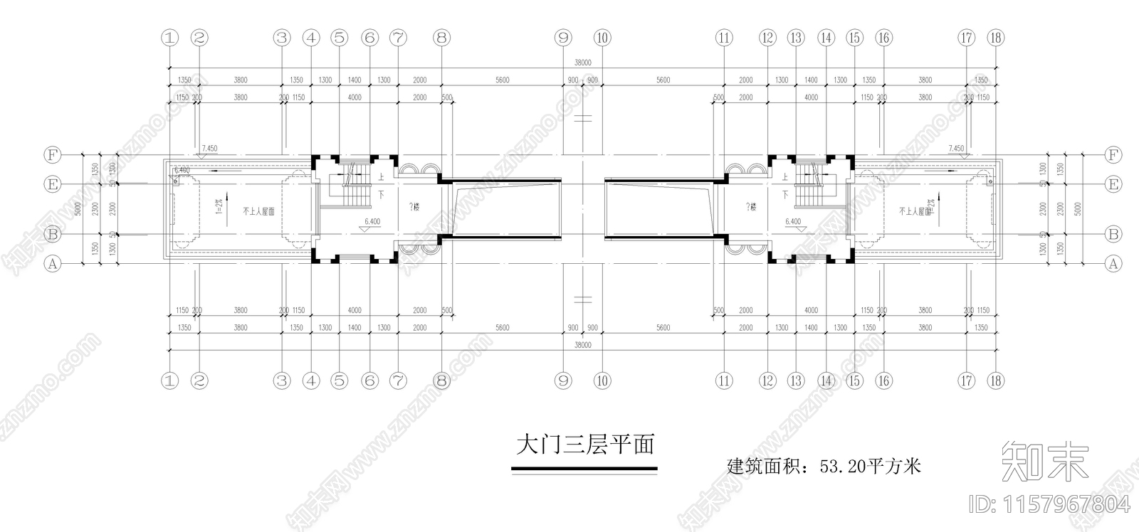 某住宅小区大门cad施工图下载【ID:1157967804】