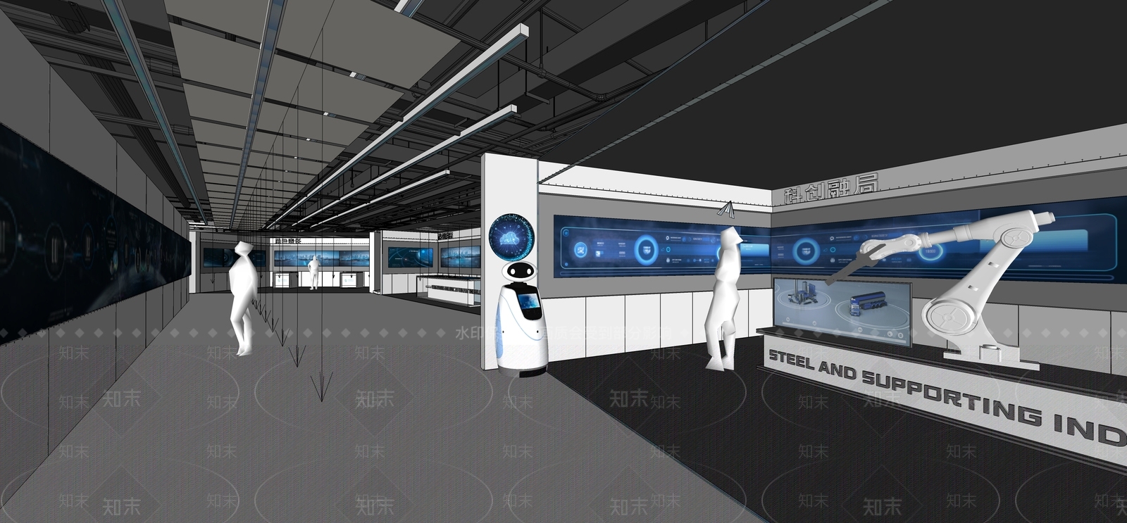 现代科技企业展厅SU模型下载【ID:1157968204】