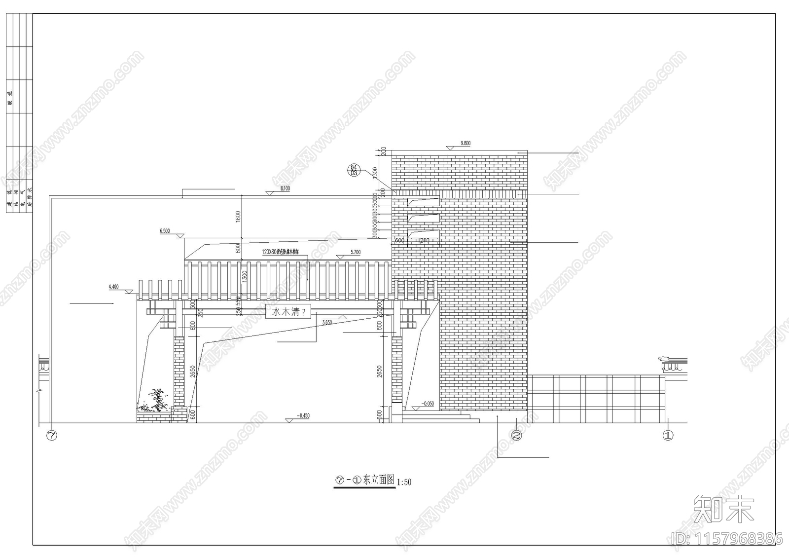 某小区大门全cad施工图下载【ID:1157968386】